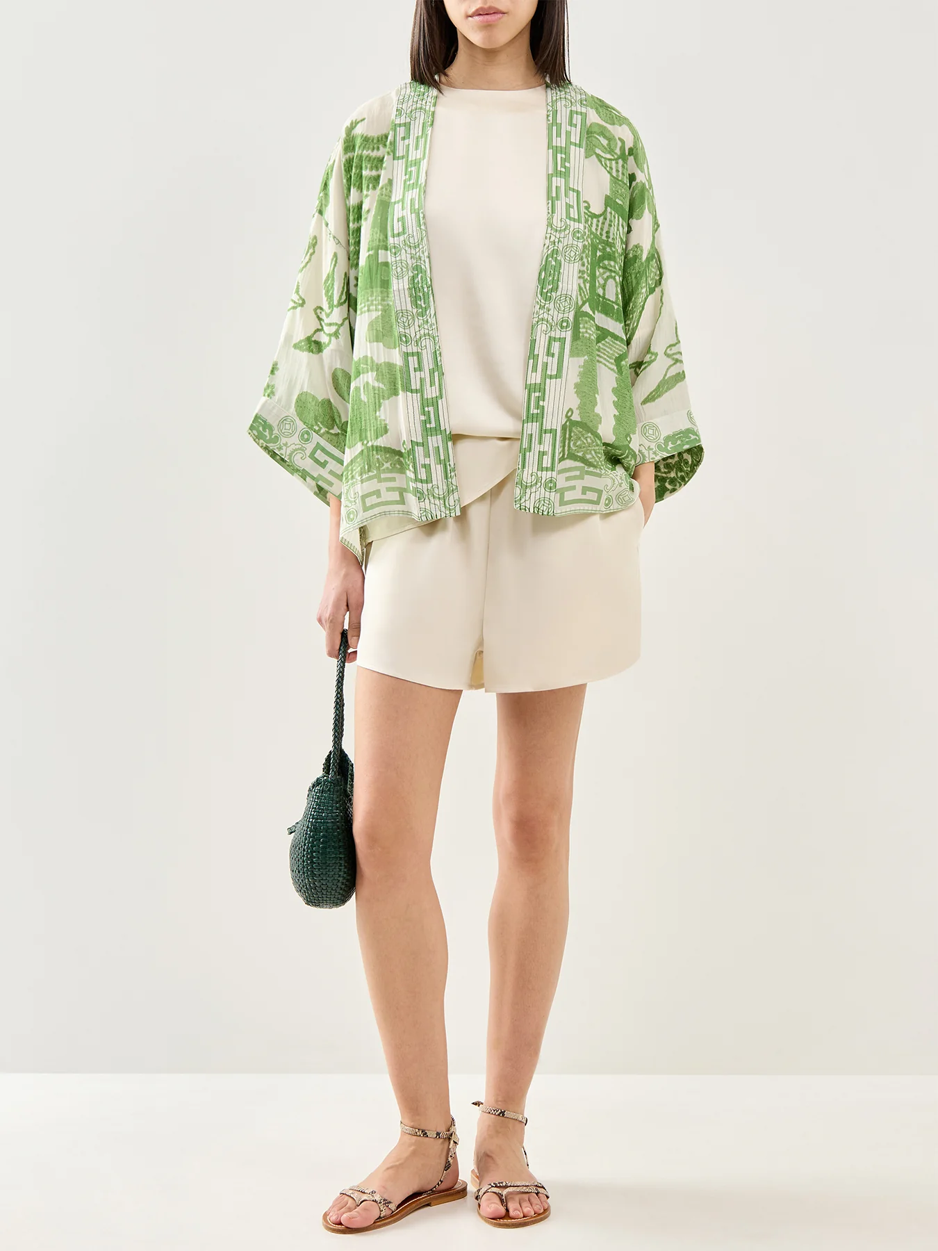 Giant Willow Print Kimono Green - Image 2