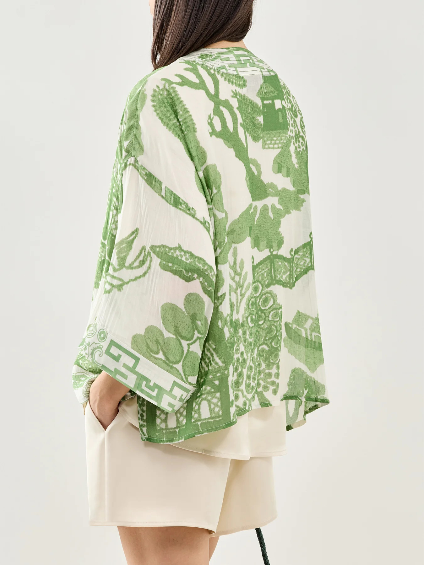 Giant Willow Print Kimono Green - Image 5