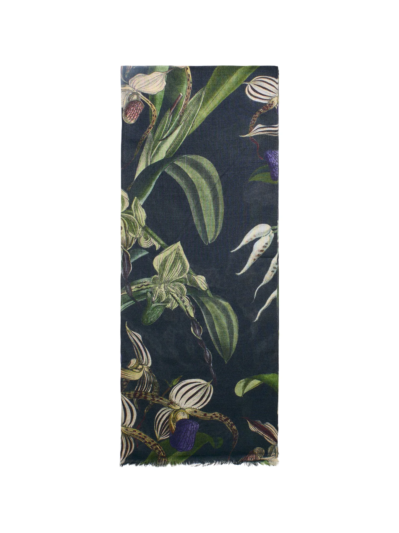 Orchid Black Wool Scarf