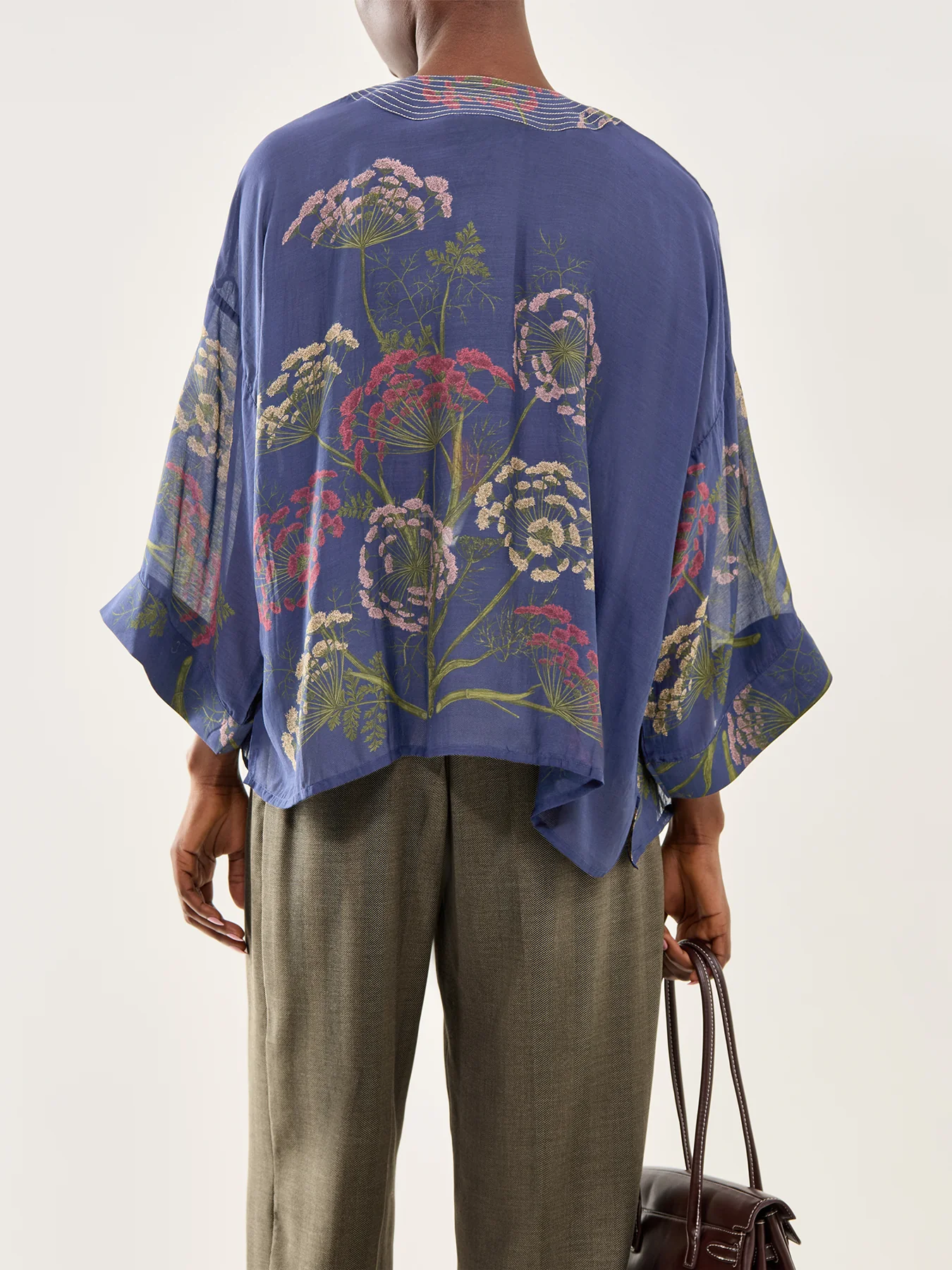 Parsley Seed Short Kimono Blue Print - Image 5
