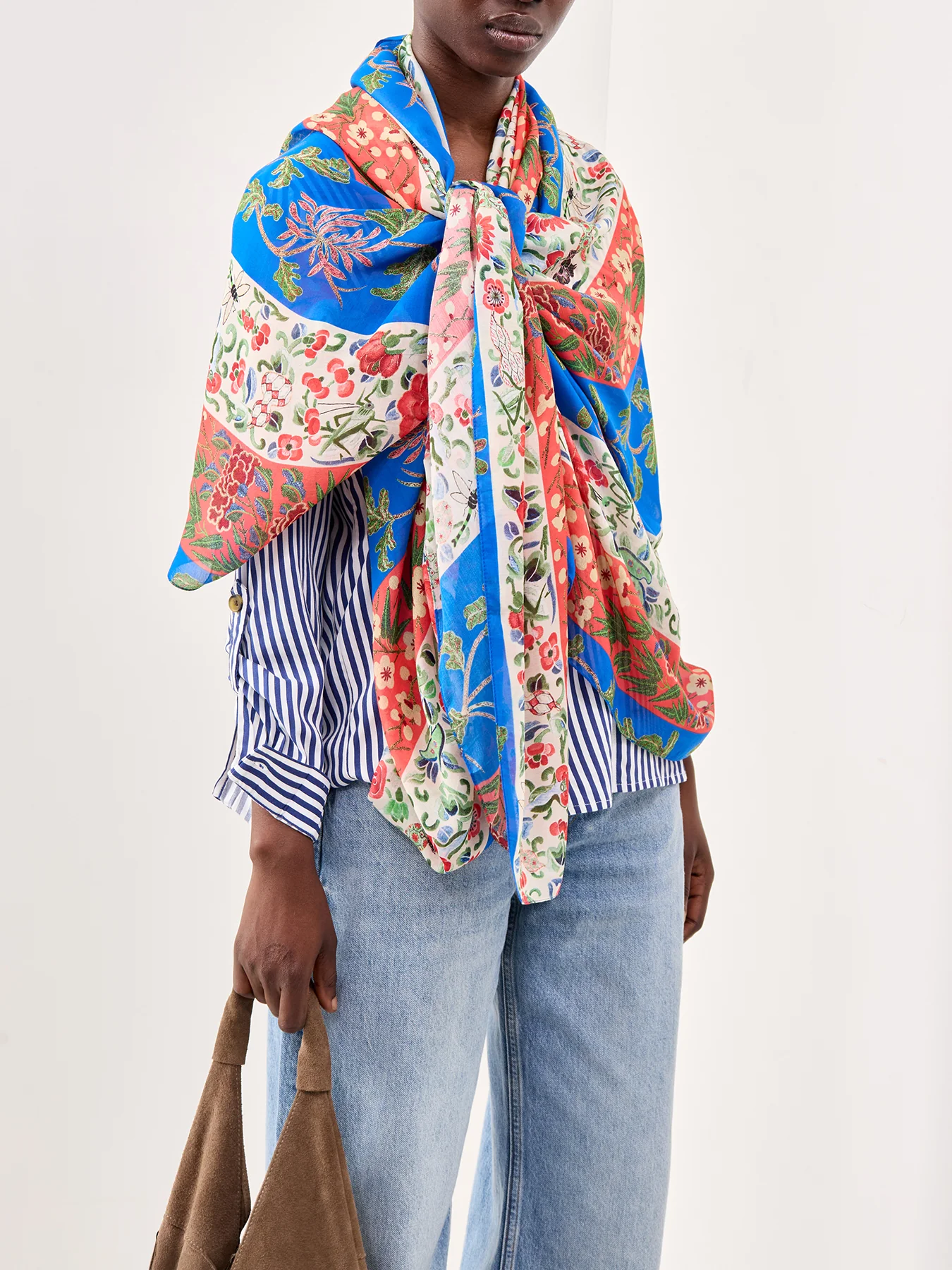 Ribbons Print Scarf Blue - Image 2