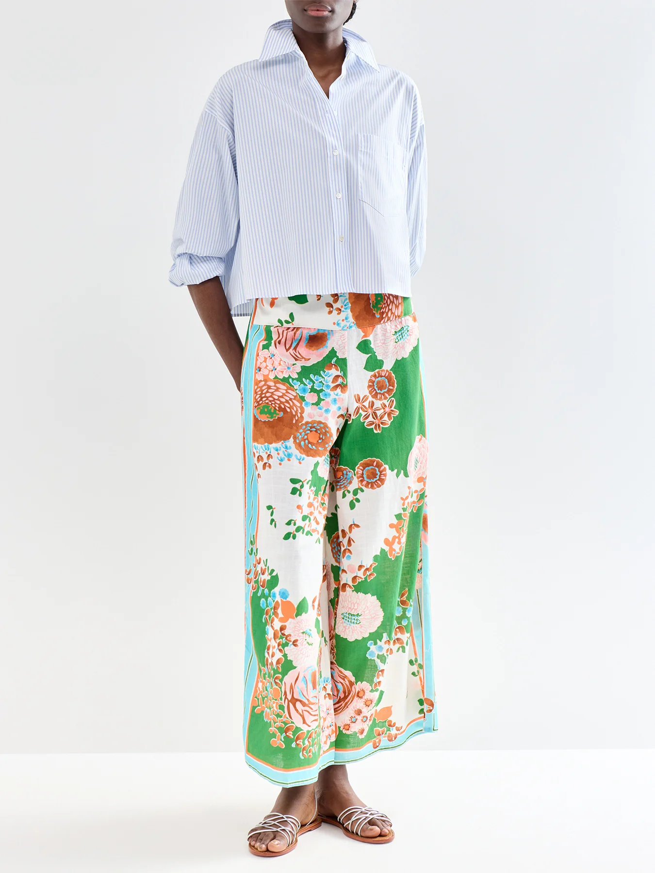 Kitsch Bouquet Wide Leg Trousers Multi - Image 2