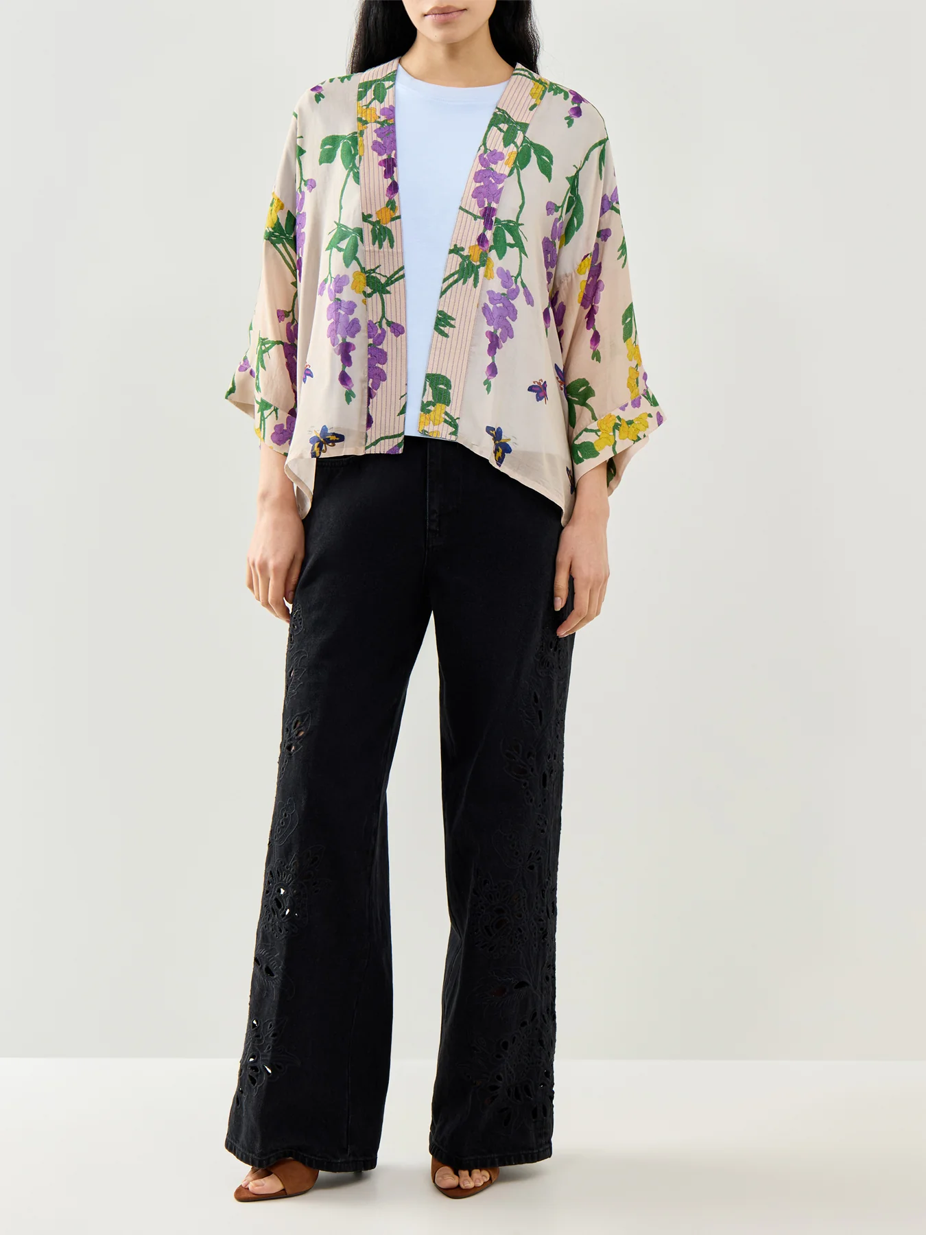 Wisteria Lilac Short Kimono Lilac - Image 2