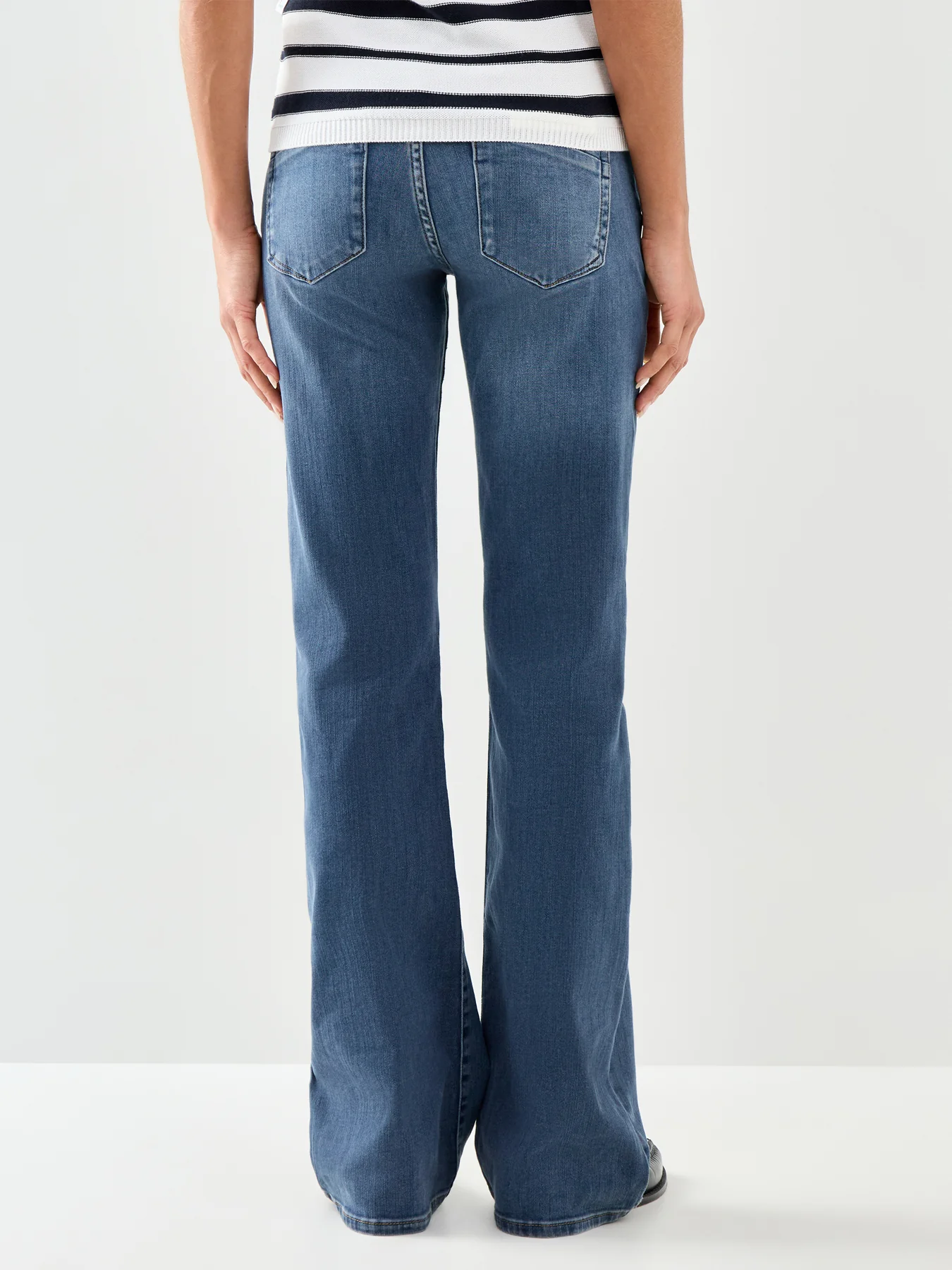 Blush Icon Coin Mid Waist Flare Jeans 32 Inch Blue Black - Image 5