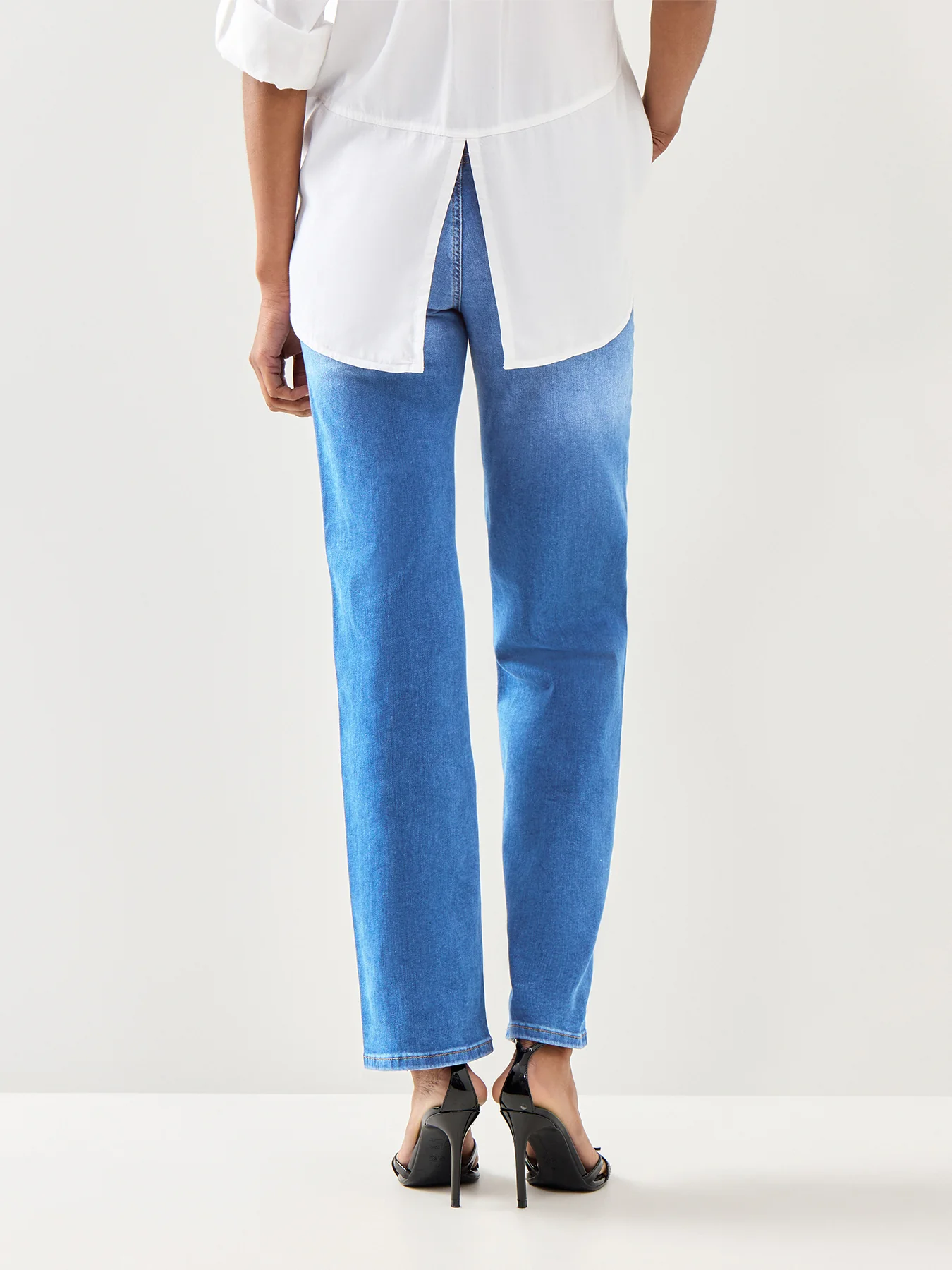 Blush Mid Waist Straight Jeans 32" Medium Blue Denim Medium Blue Denim - Image 5