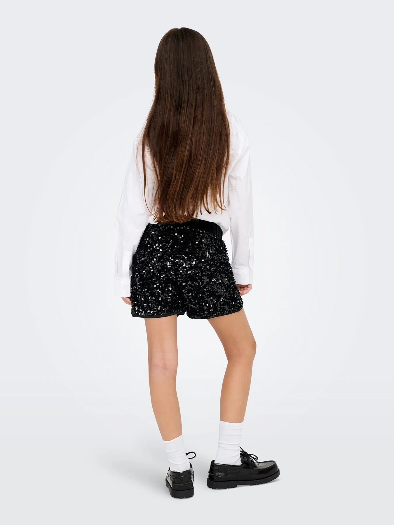 Girls’ Confidence Sequin Shorts Black - Image 3