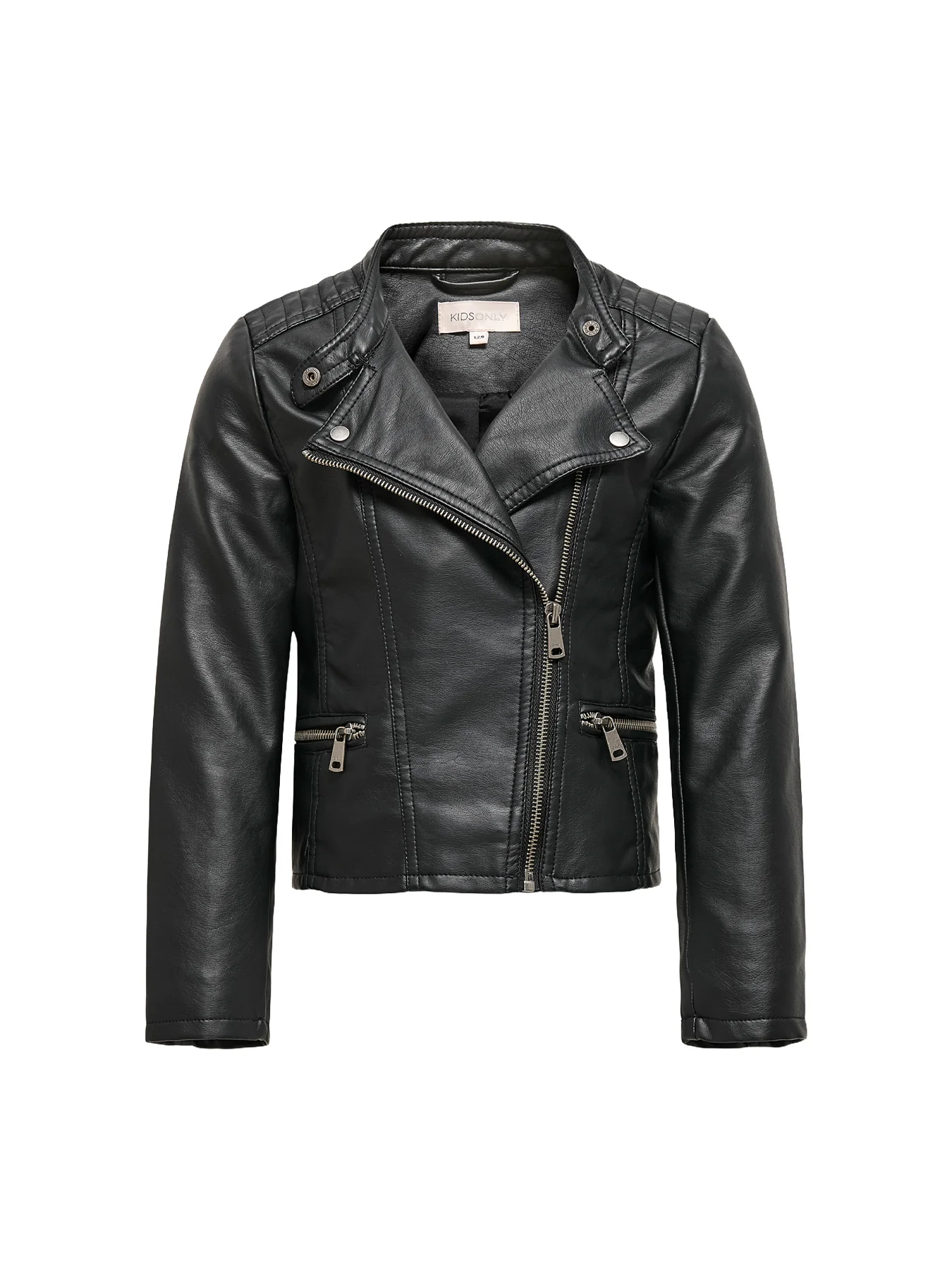 Kids’ Freya Faux Leather Biker Jacket Black
