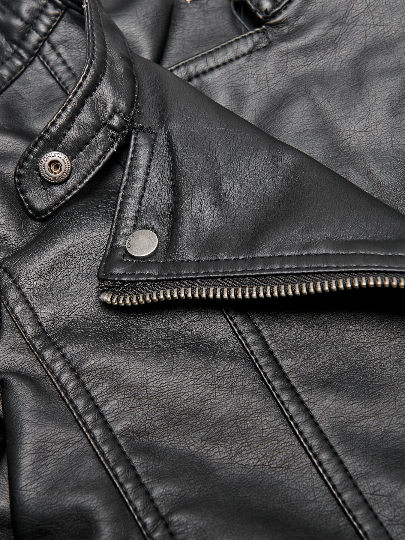 Kids’ Freya Faux Leather Biker Jacket Black - Image 3