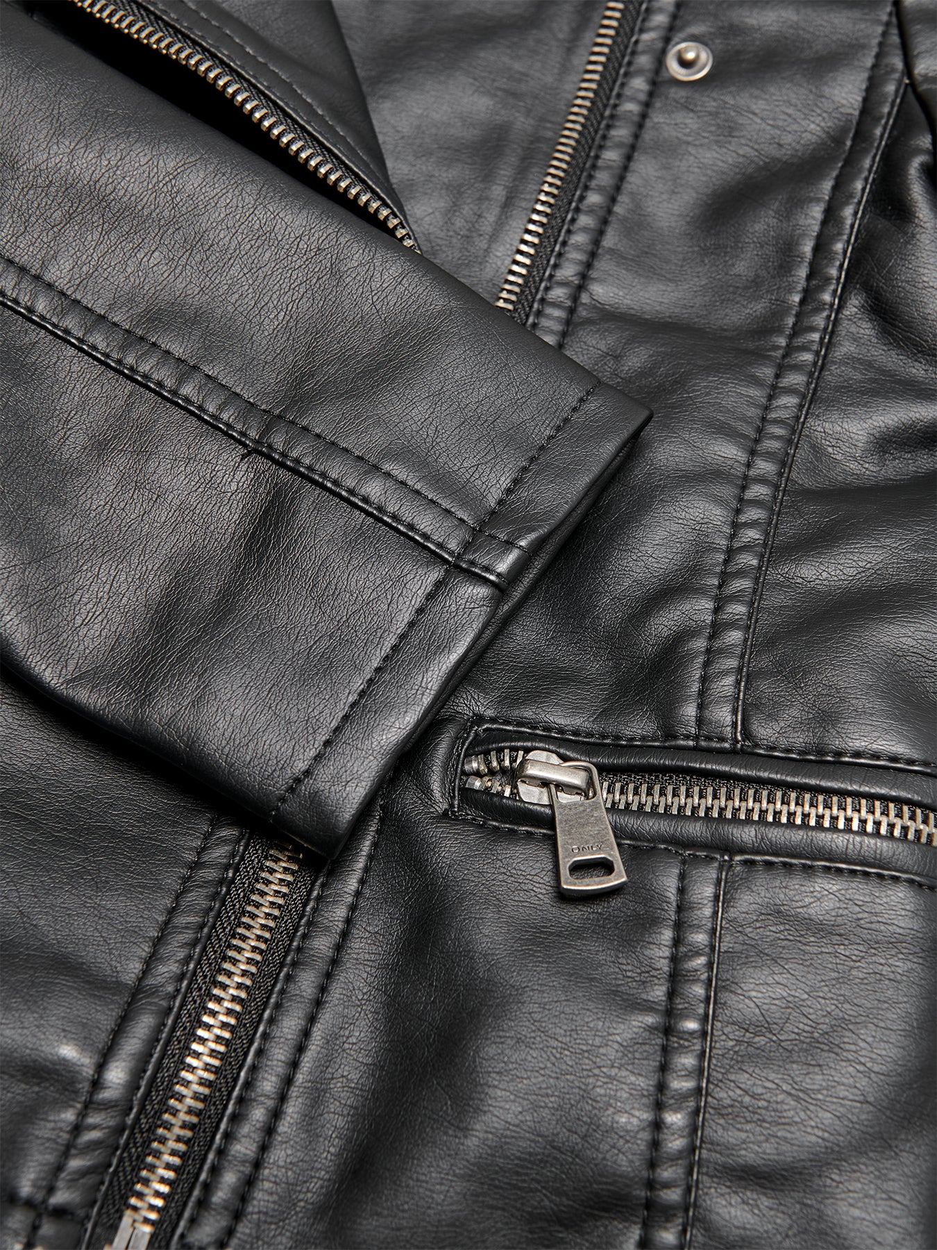 Kids’ Freya Faux Leather Biker Jacket Black - Image 4