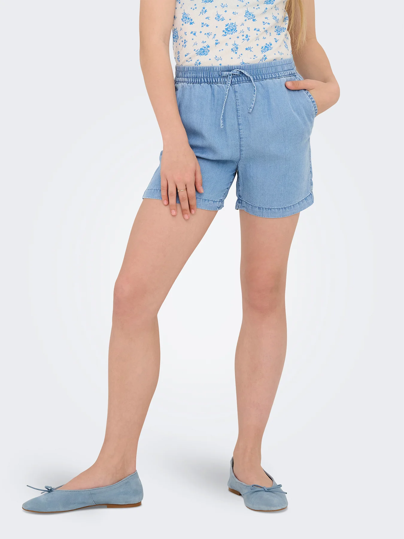 Kids' Denim Shorts Blue - Image 4
