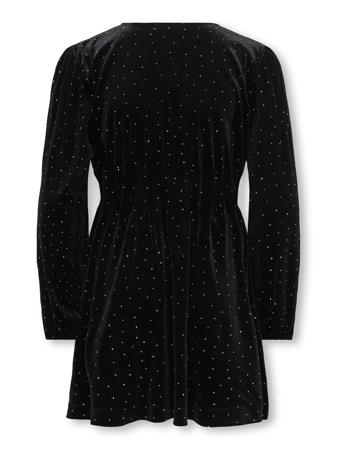 Girls’ Velvet Long Sleeve Dress Black - Image 3