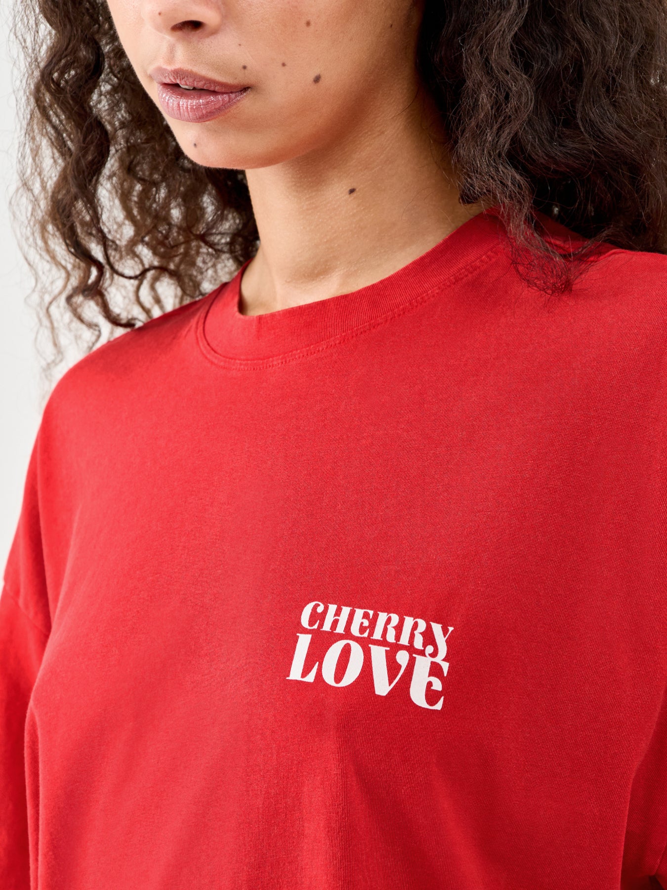 Kinna Oversized Short Sleeve T Shirt Red - Image 3