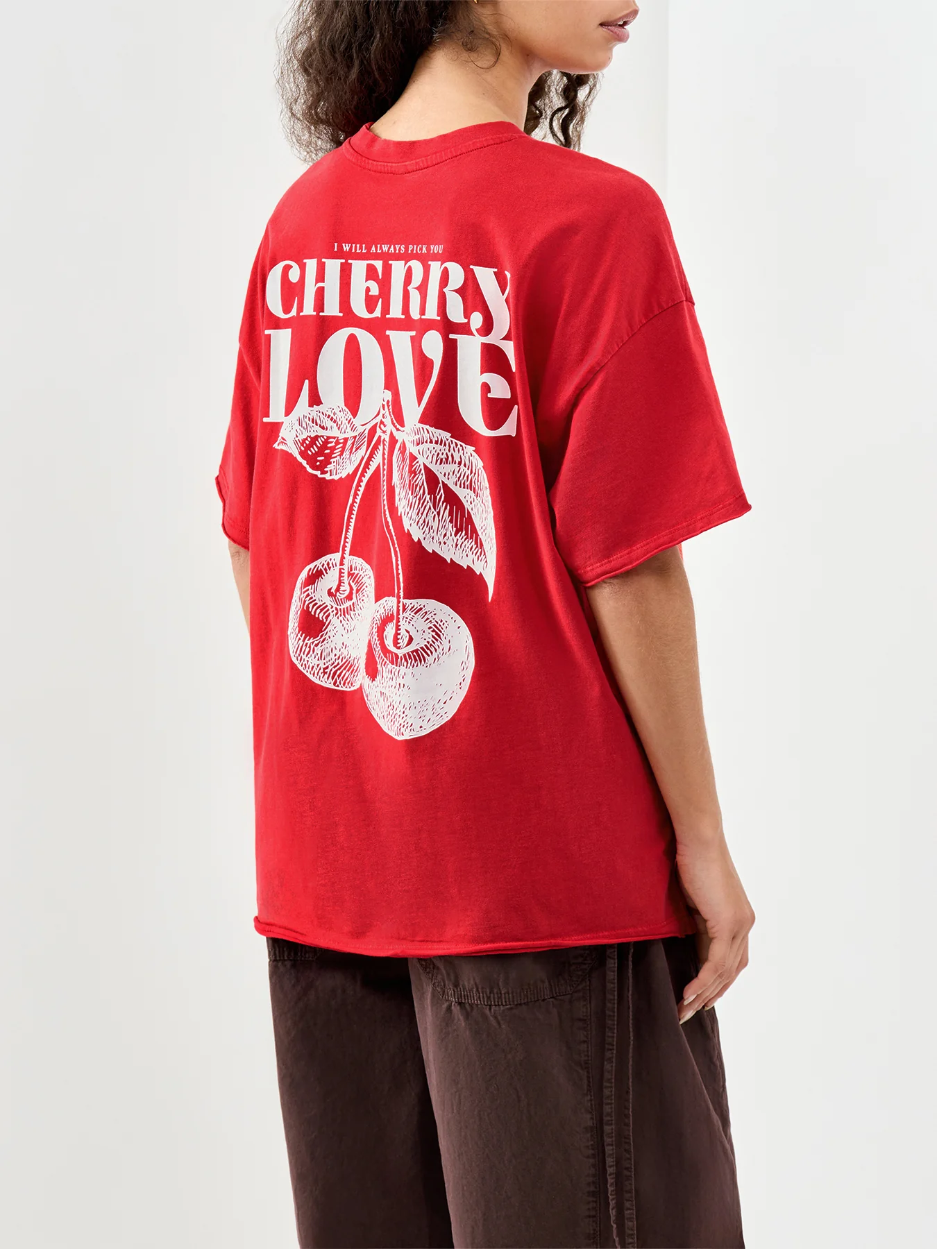 Kinna Oversized Short Sleeve T Shirt Red - Image 5