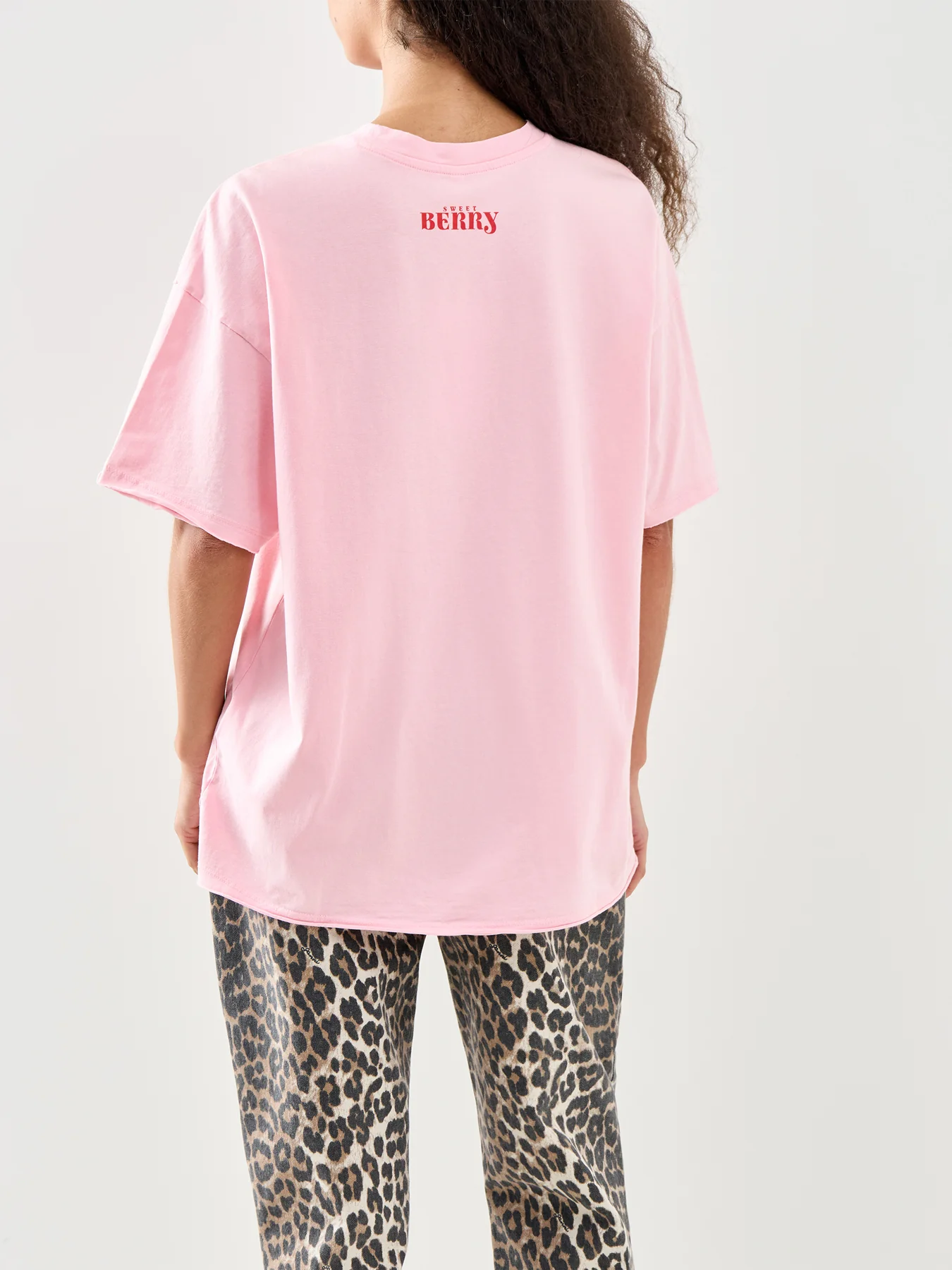 Kinna Oversized Short Sleeve T Shirt Pink - Image 5