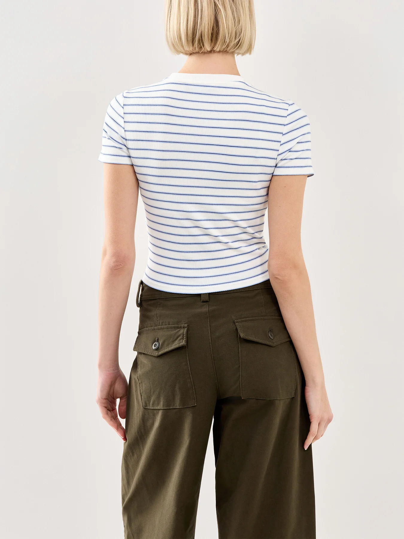 Stripe Short Sleeve T Shirt Blue - Image 5