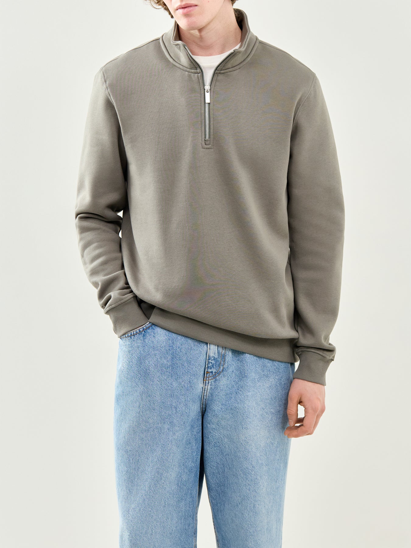 Connor Half Zip Sweatshirt Green - Image 4
