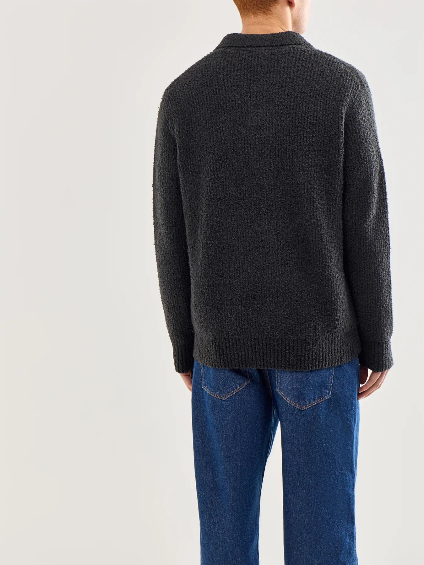 Onsdale Relaxed Long Sleeve Polo Knit Black - Image 5