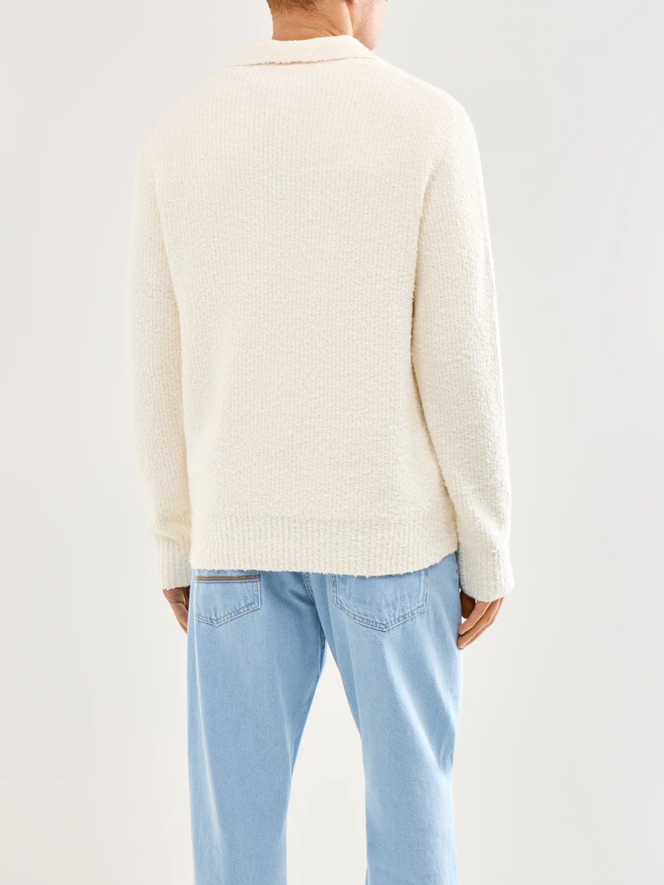 Onsdale Relaxed Long Sleeve Polo Knit Cream - Image 5