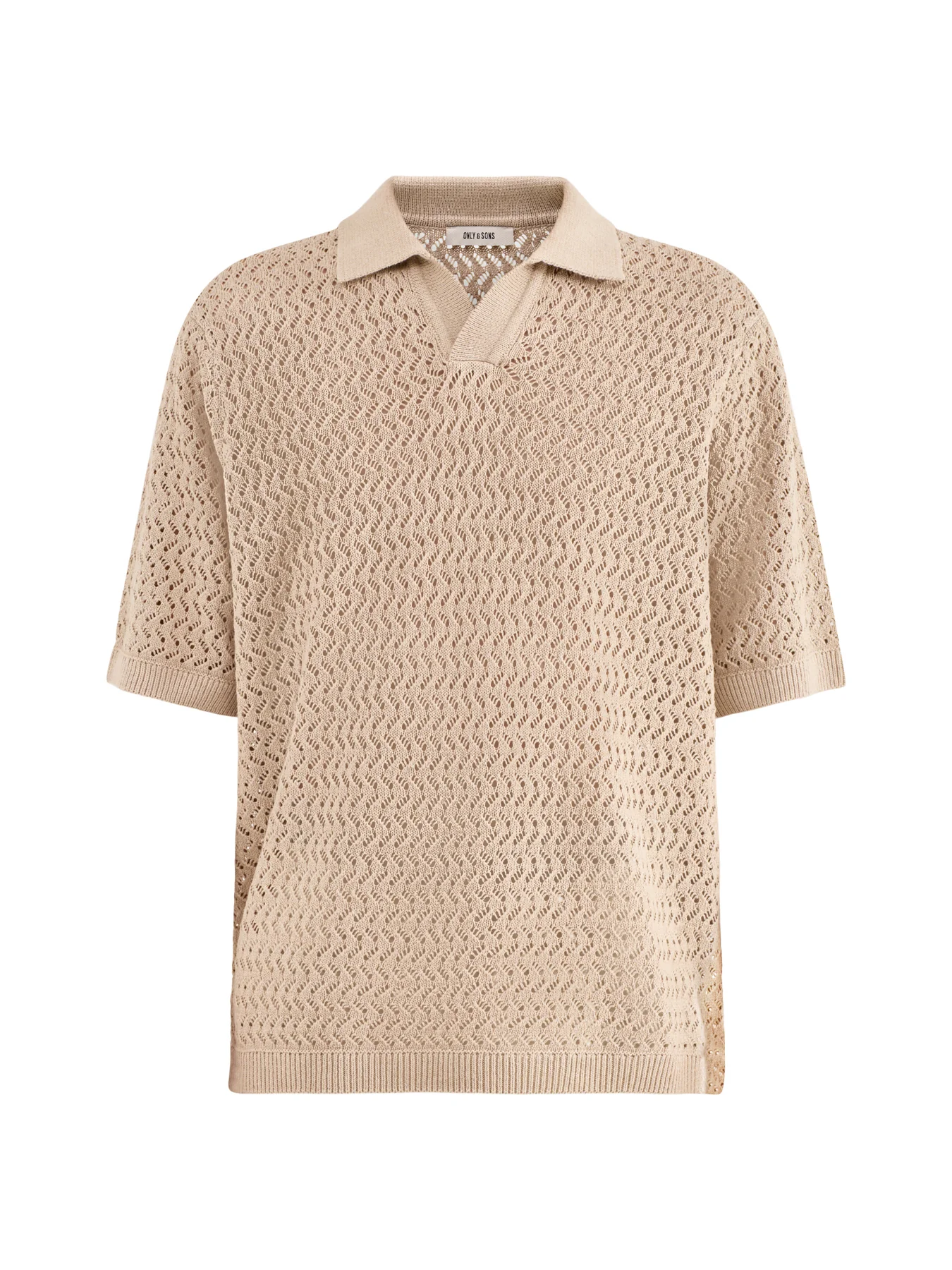 Nyle Split Polo Shirt Beige