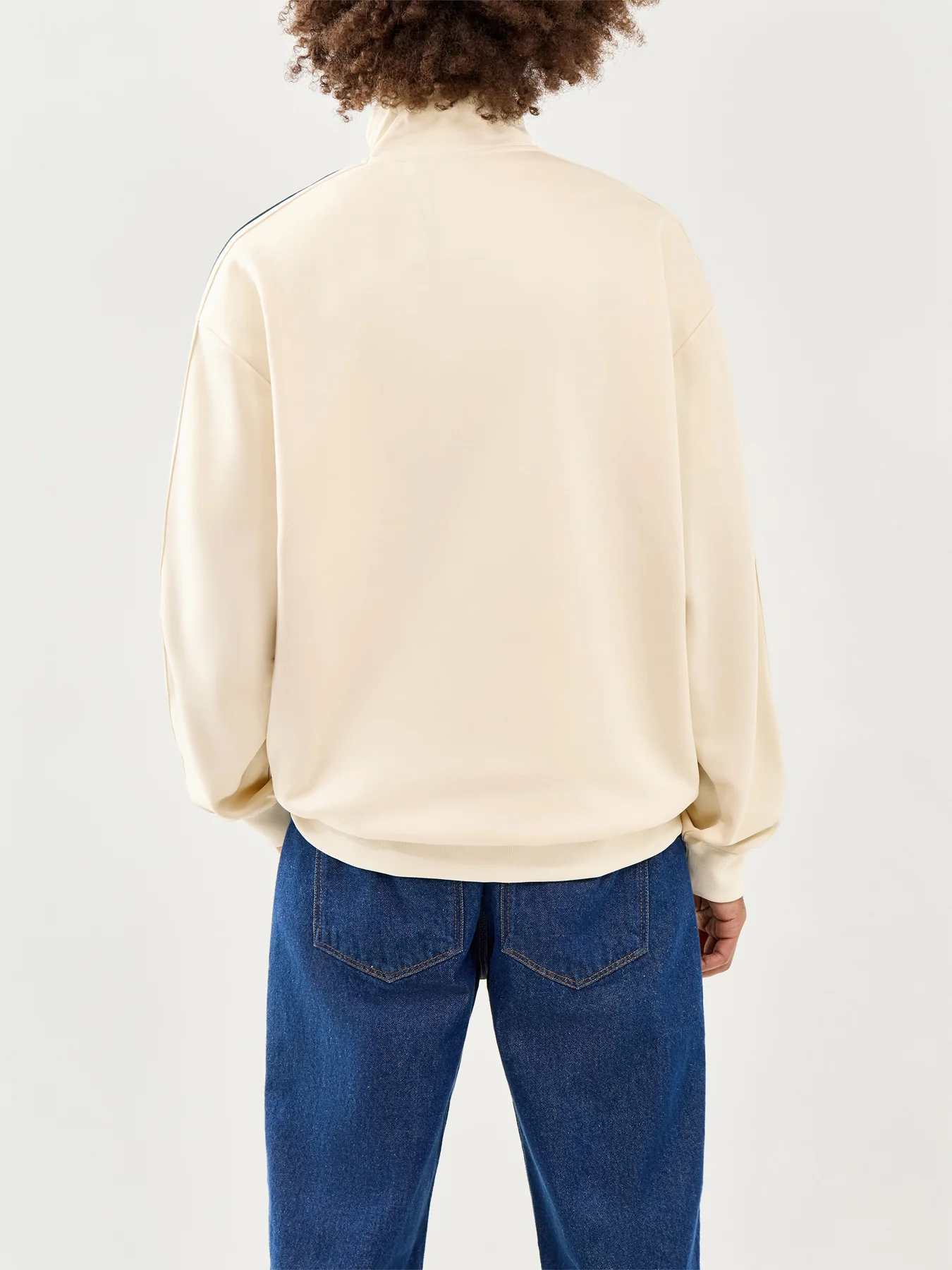 Onsriber Zip Stripe Track Sweatshirt Cream - Image 5