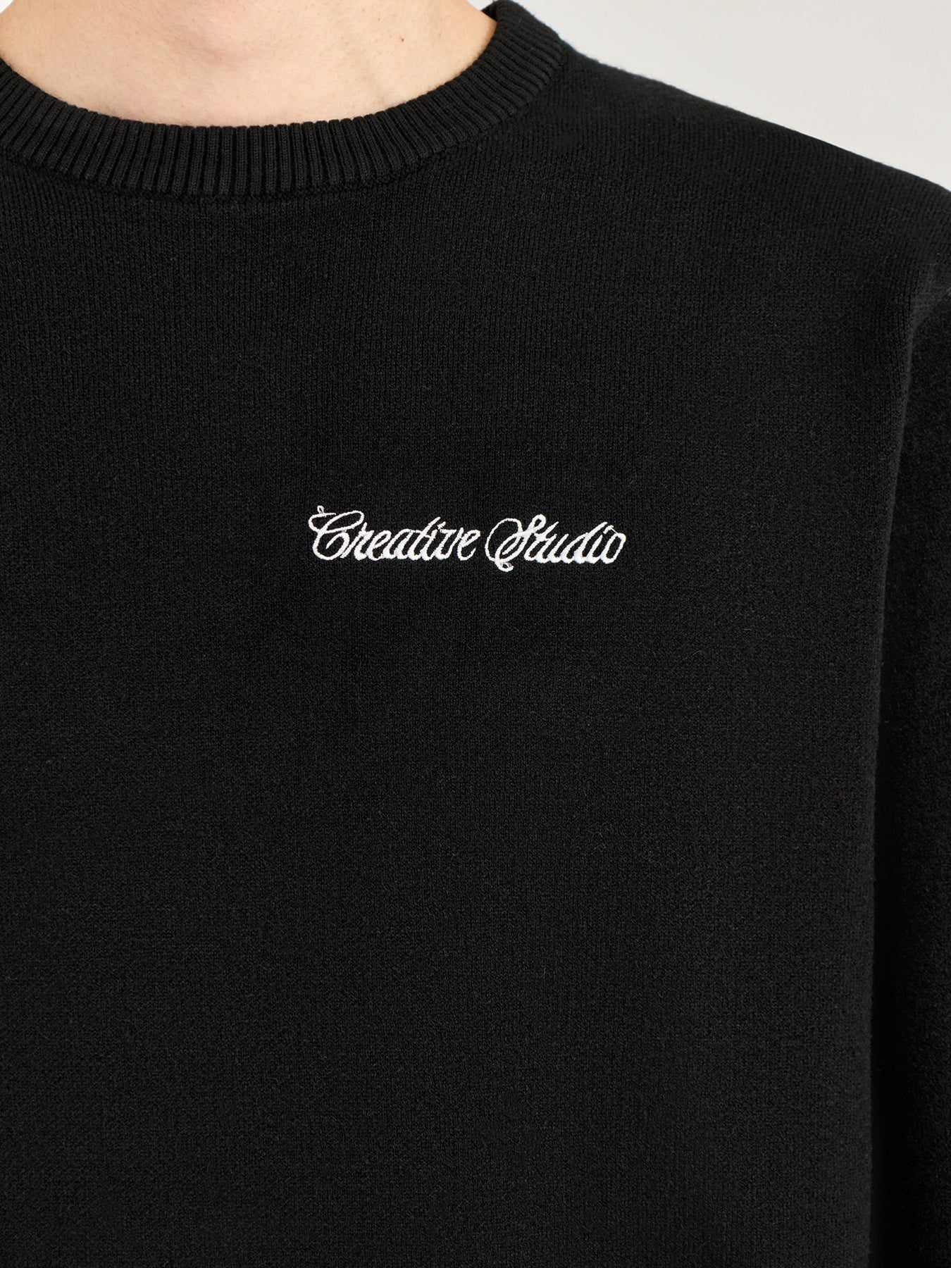 Crew Neck Knit Black - Image 3