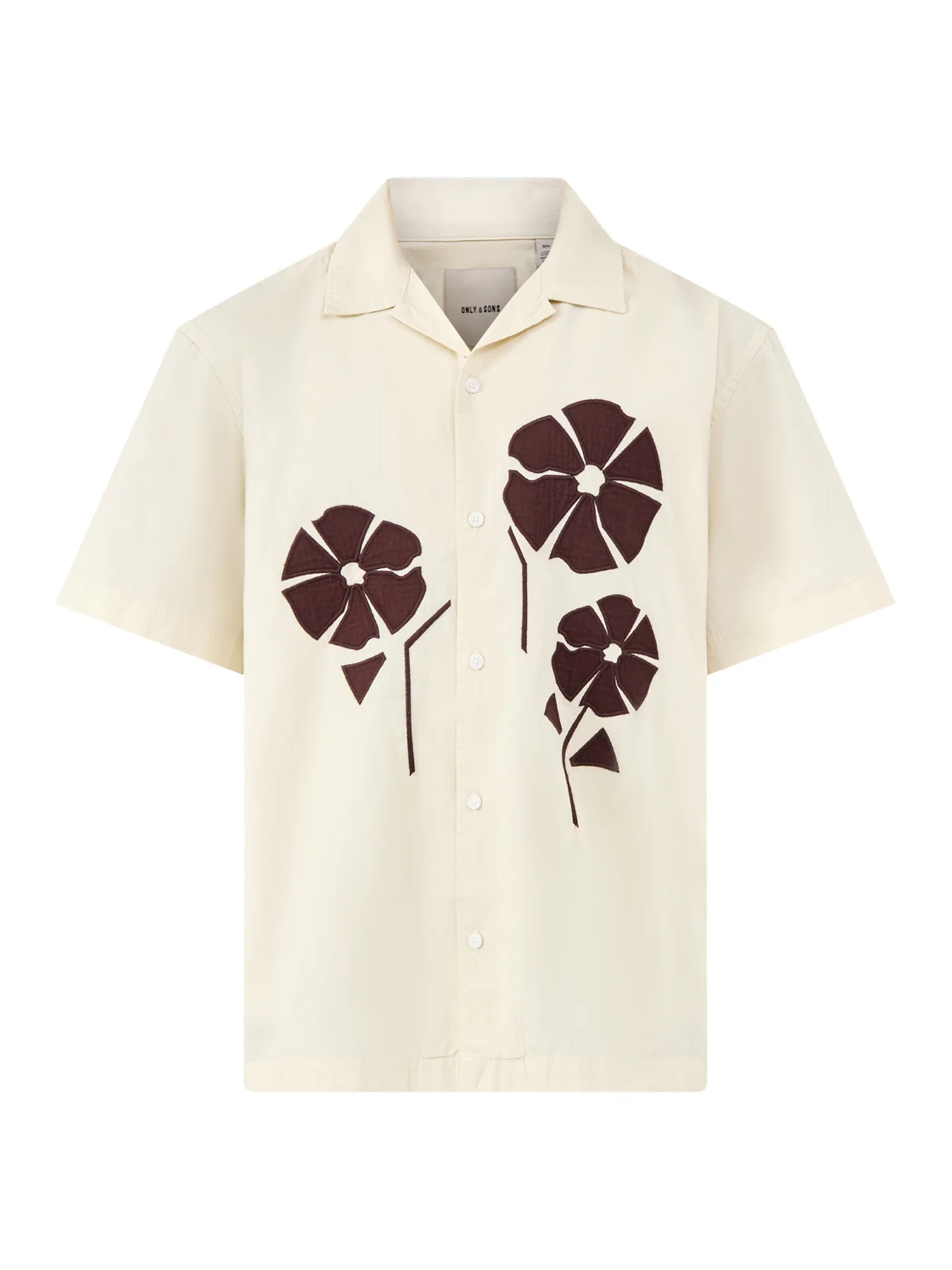 Seeren Embroidered Short Sleeve Shirt Cream