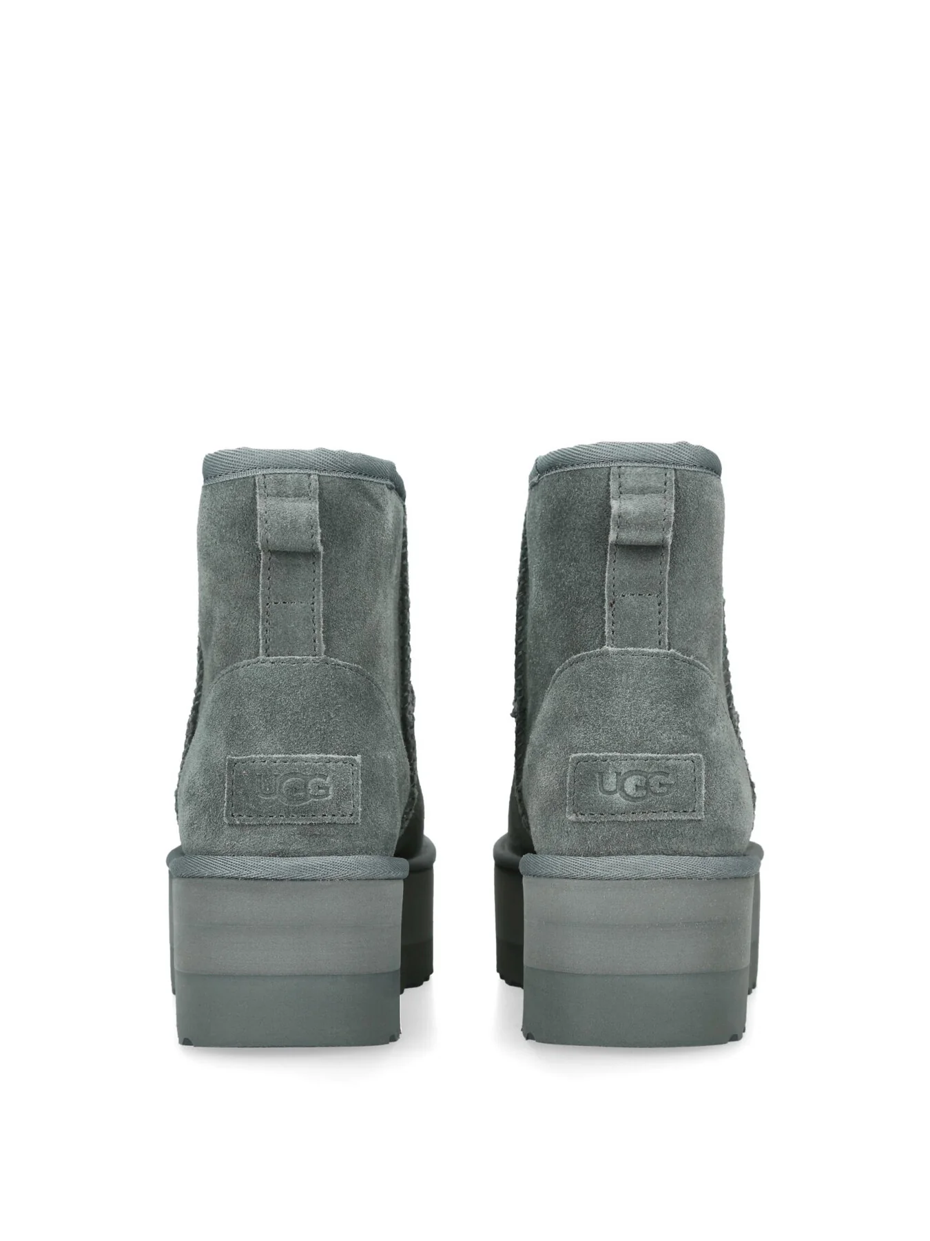 Womens Classic Mini Grey Platform Suede Ankle Boots - Image 3