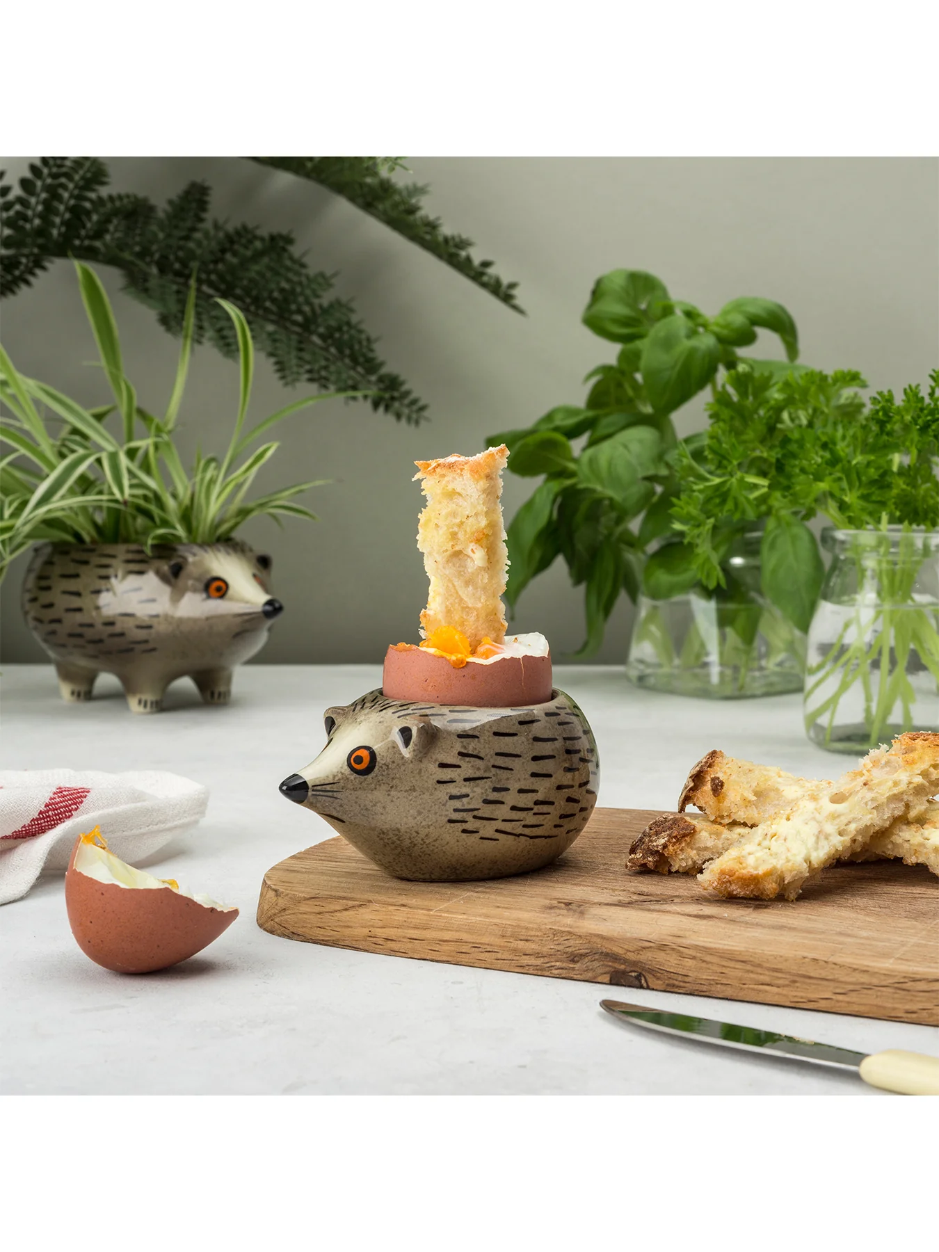 Hedgehog Egg Cup Grey - Image 2