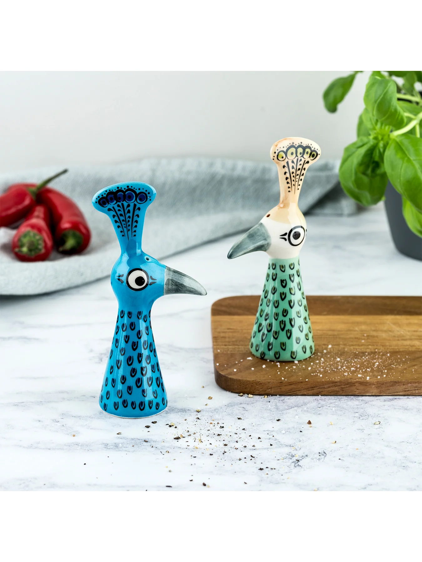 Peacock Salt and Pepper Shakers - Image 2