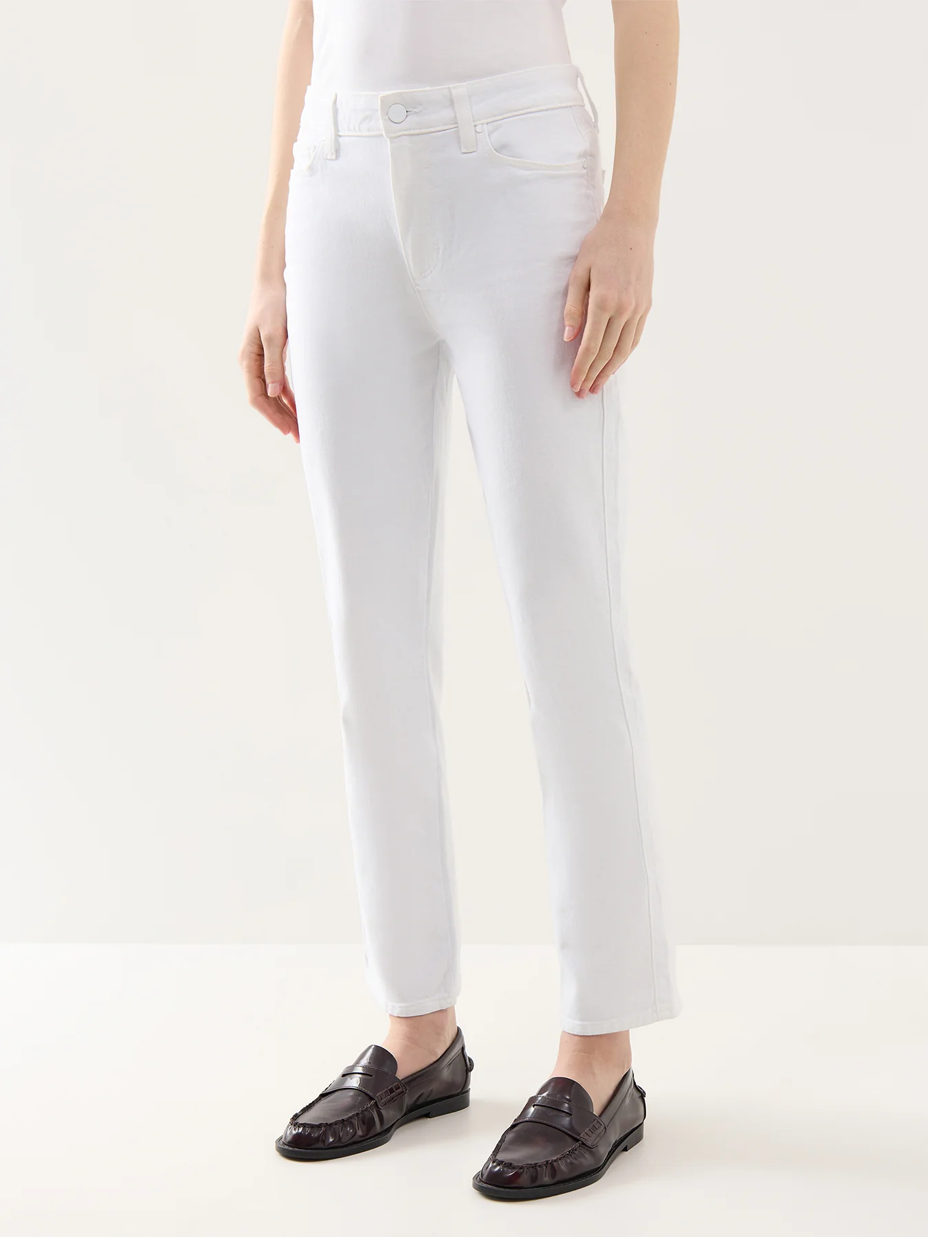 Cindy High Rise Straight Jean White - Image 4