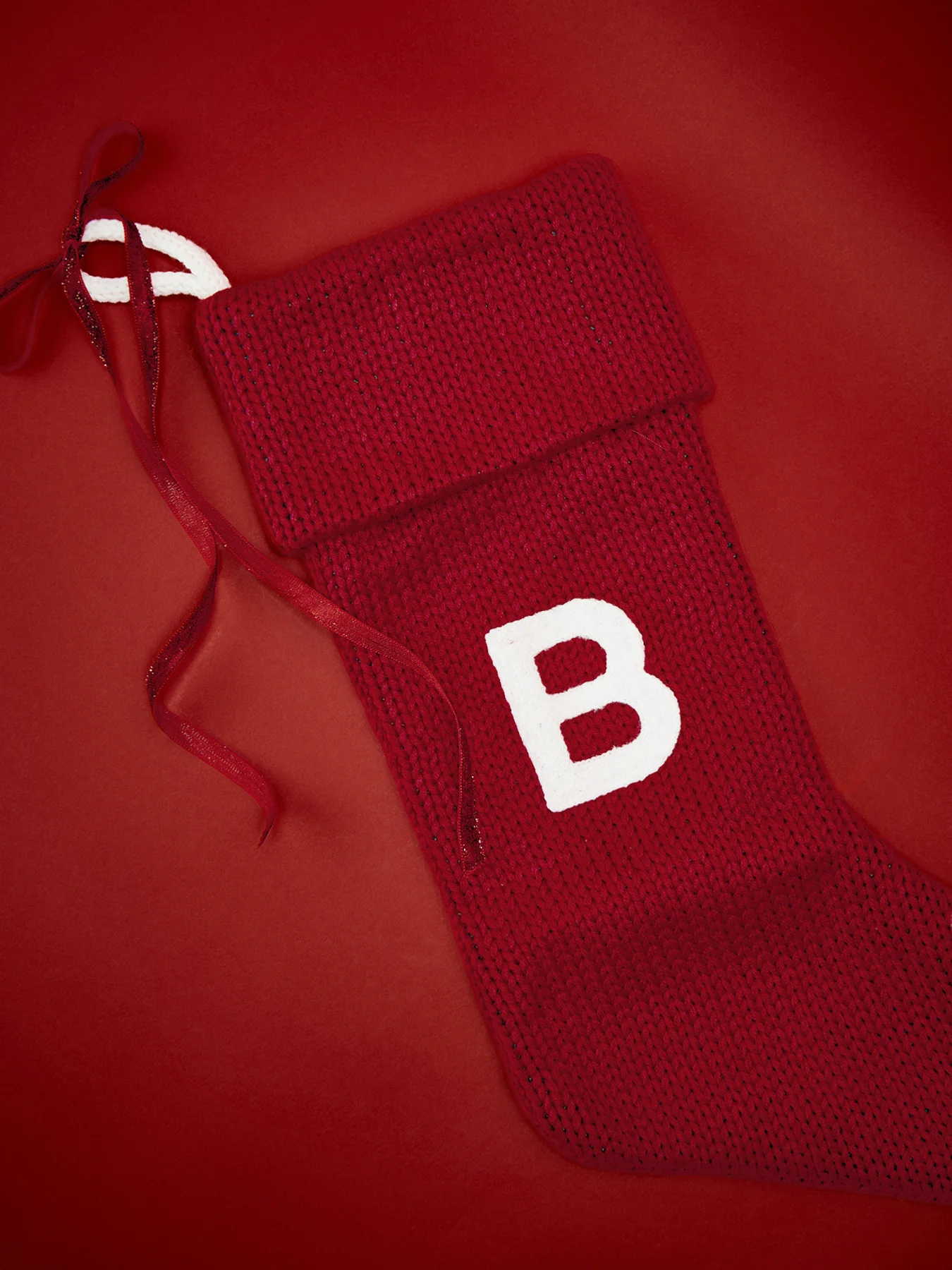 Alphabet Velvet Christmas Stocking B - Image 2