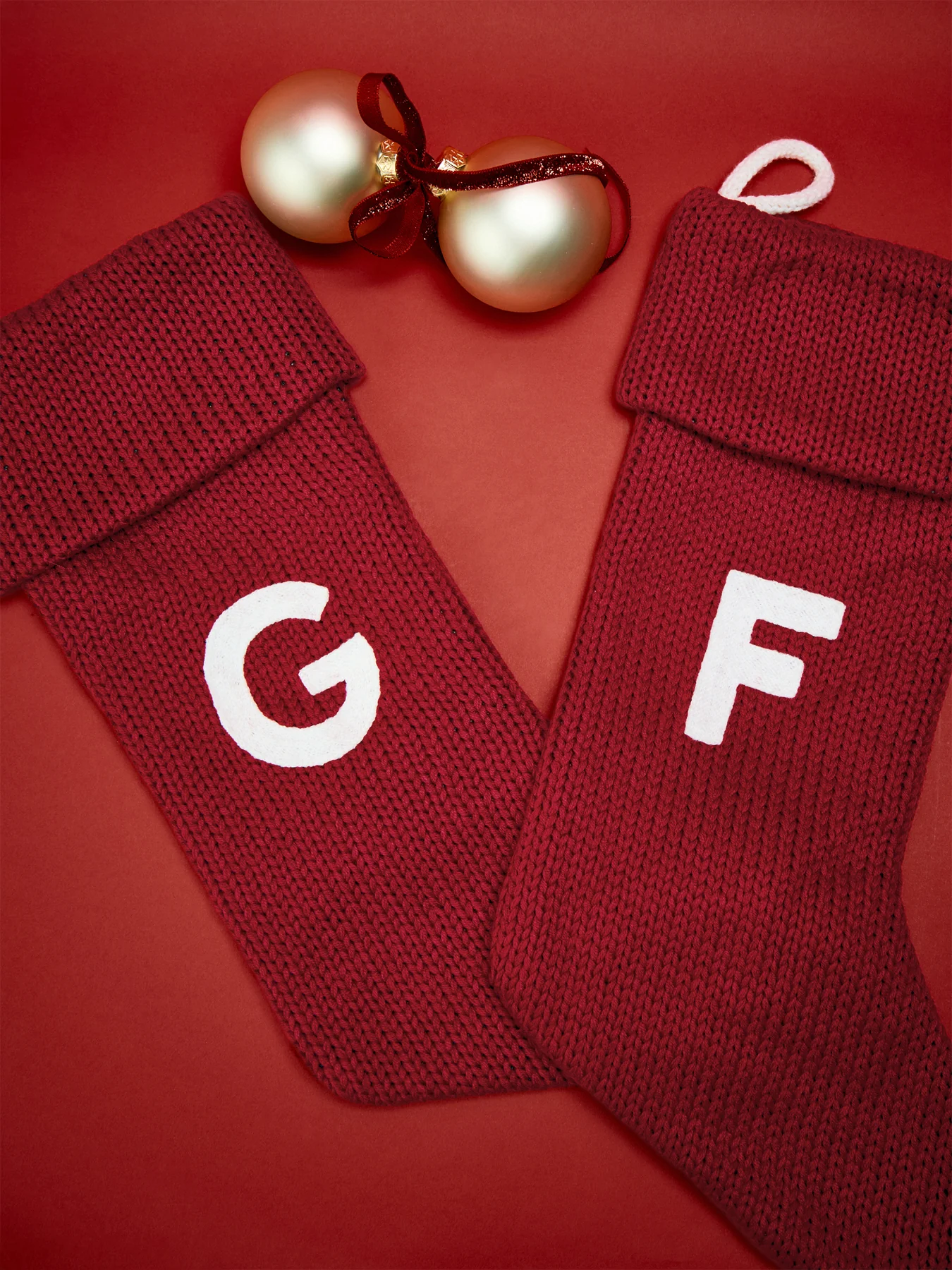Alphabet Velvet Christmas Stocking F - Image 2