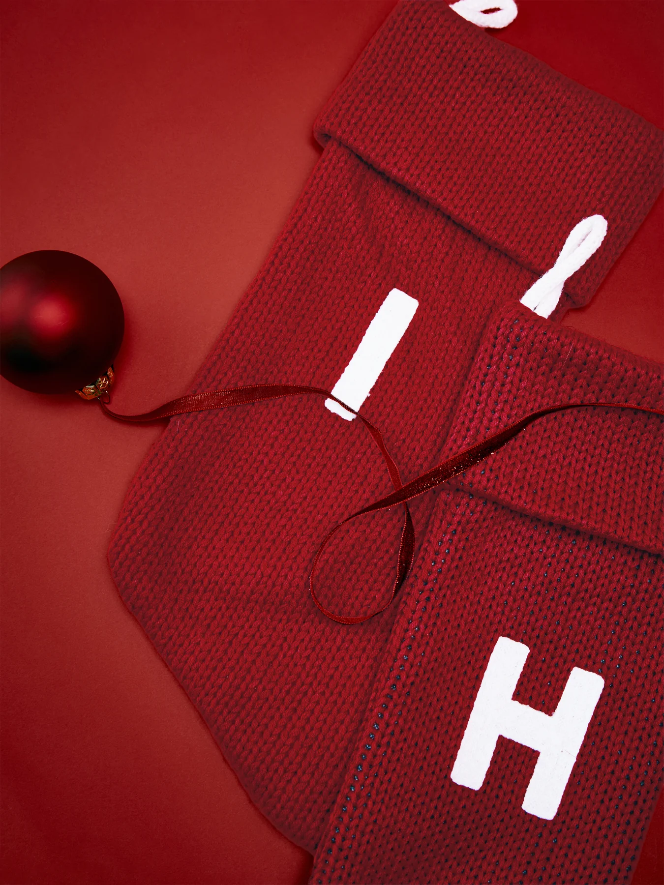 Alphabet Velvet Christmas Stocking I - Image 2