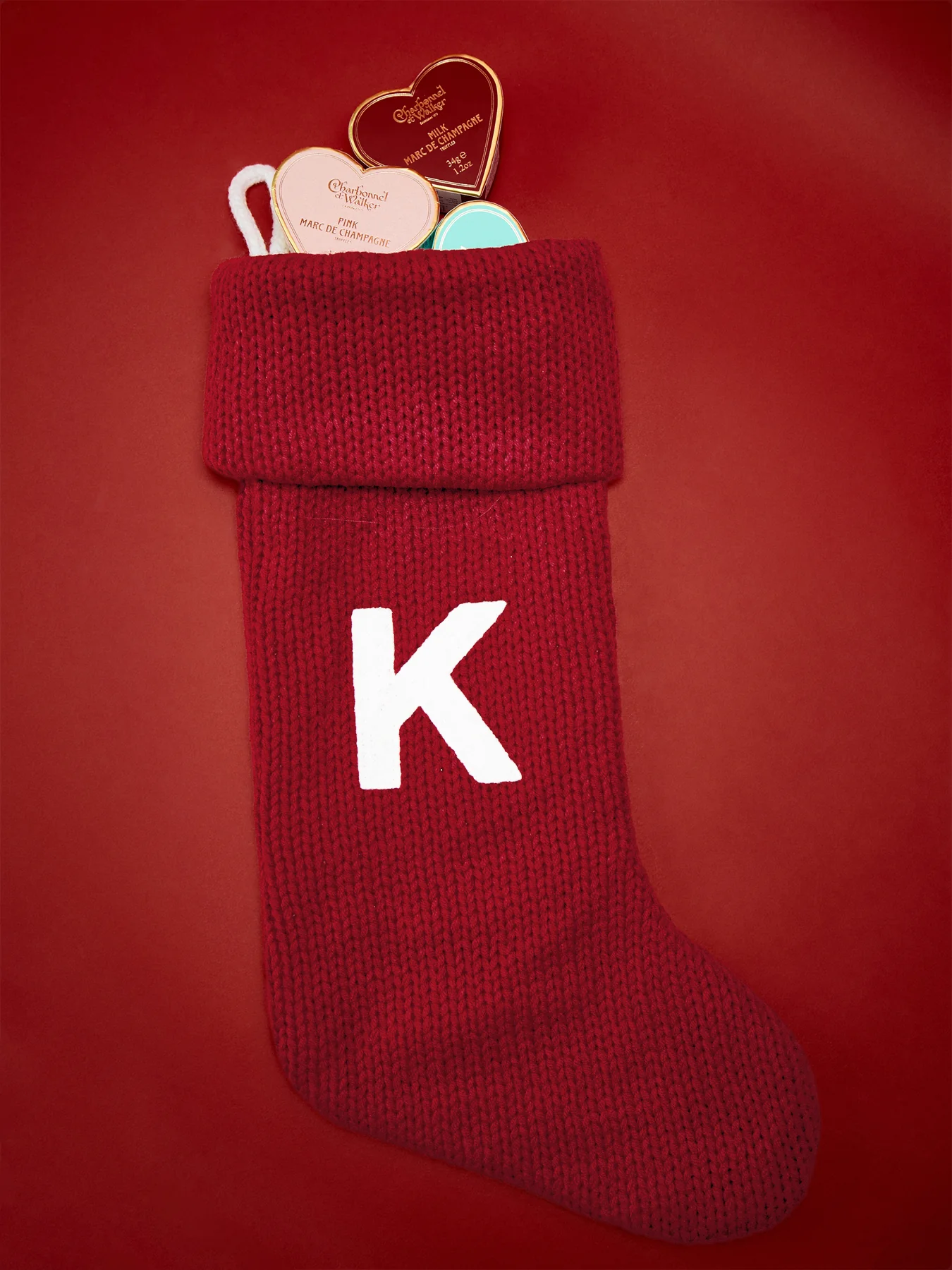 Alphabet Velvet Christmas Stocking K - Image 2