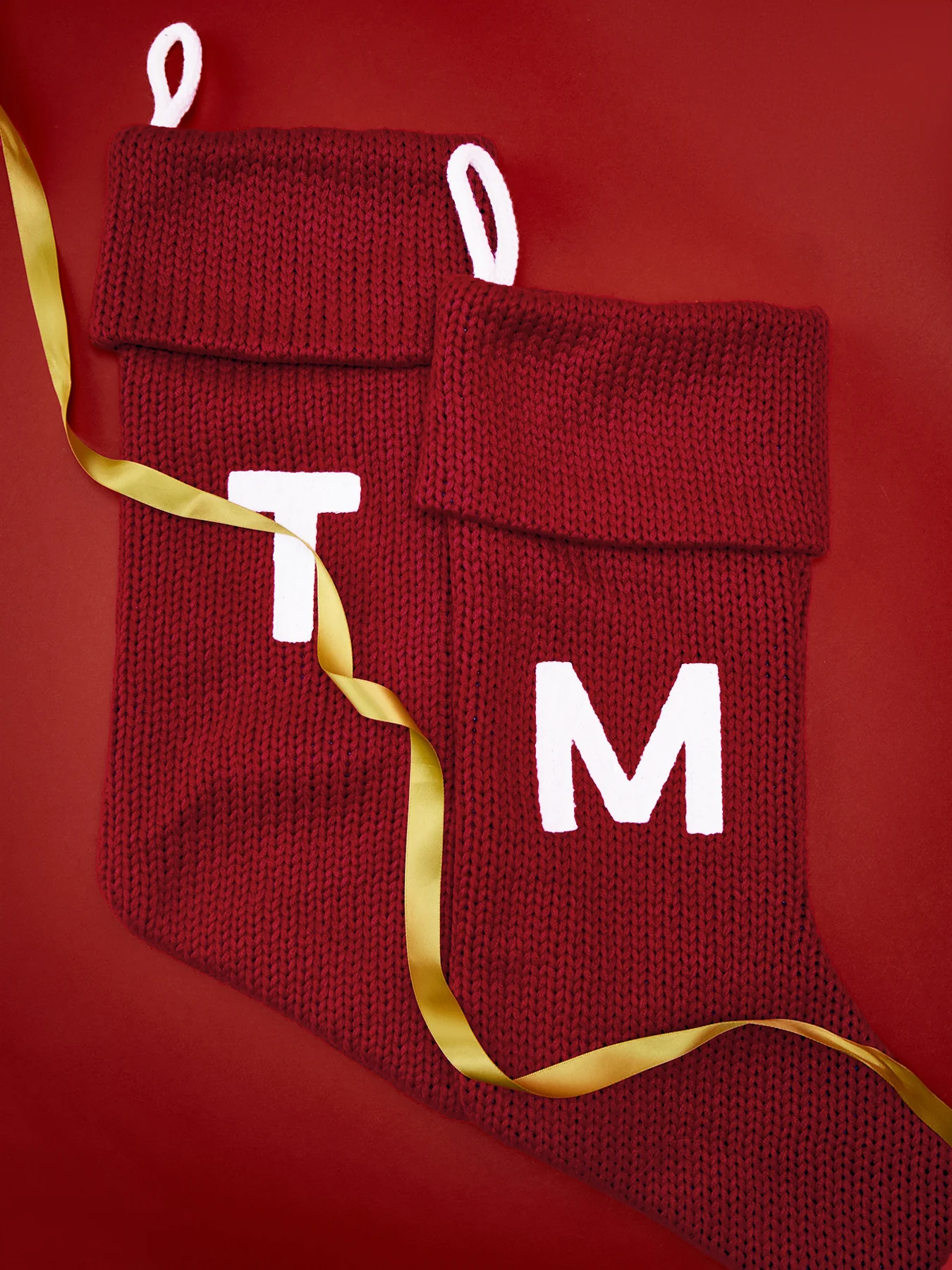 Alphabet Velvet Christmas Stocking M - Image 2