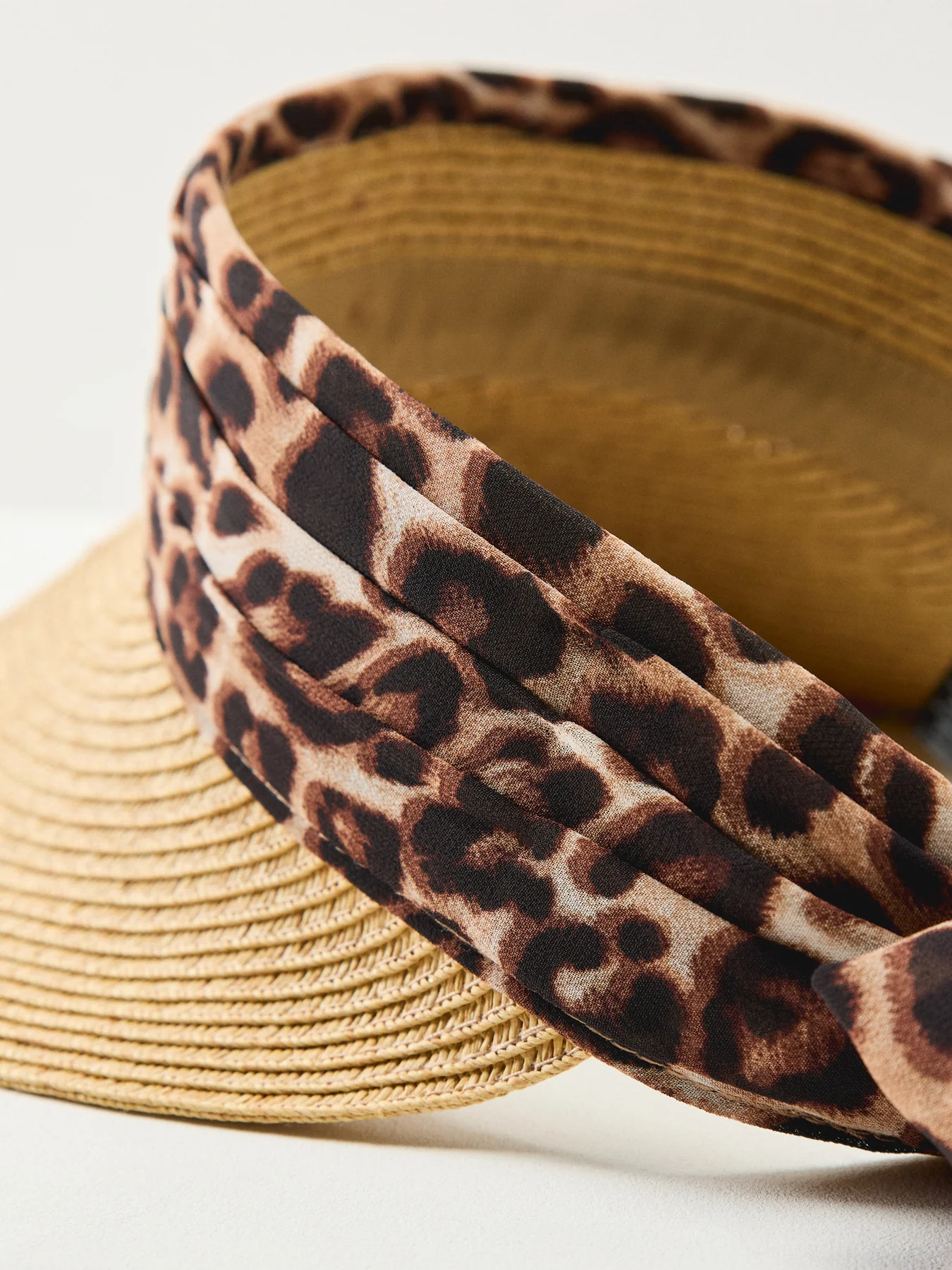Leopard Print Visor Beige - Image 3