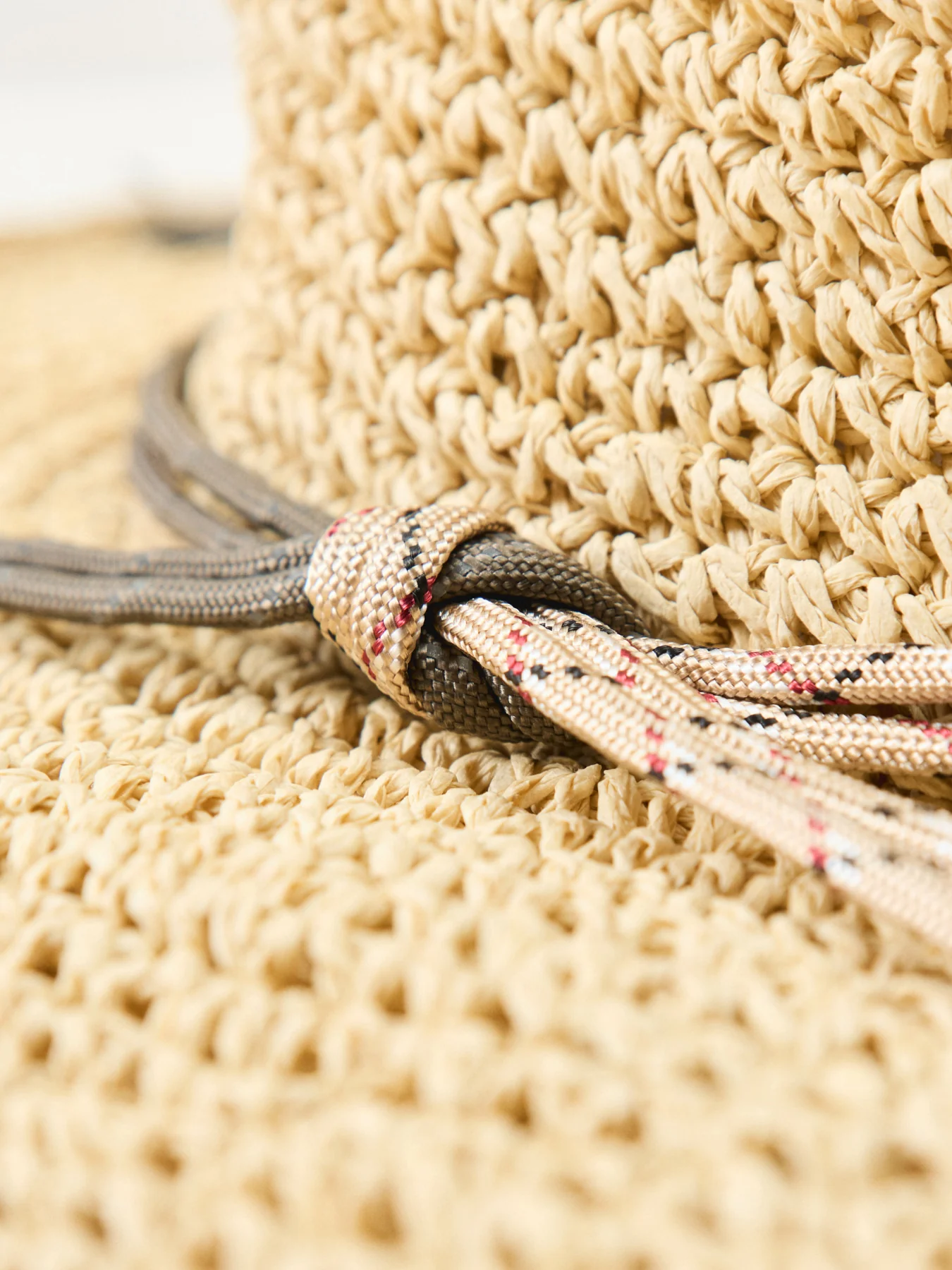 Wide Brim Straw Hat Beige - Image 3