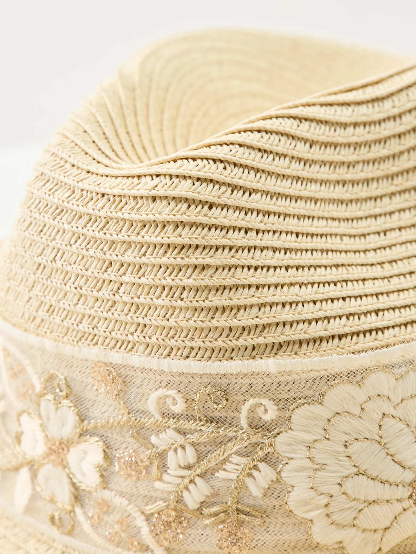 Structured Straw Hat Beige - Image 3