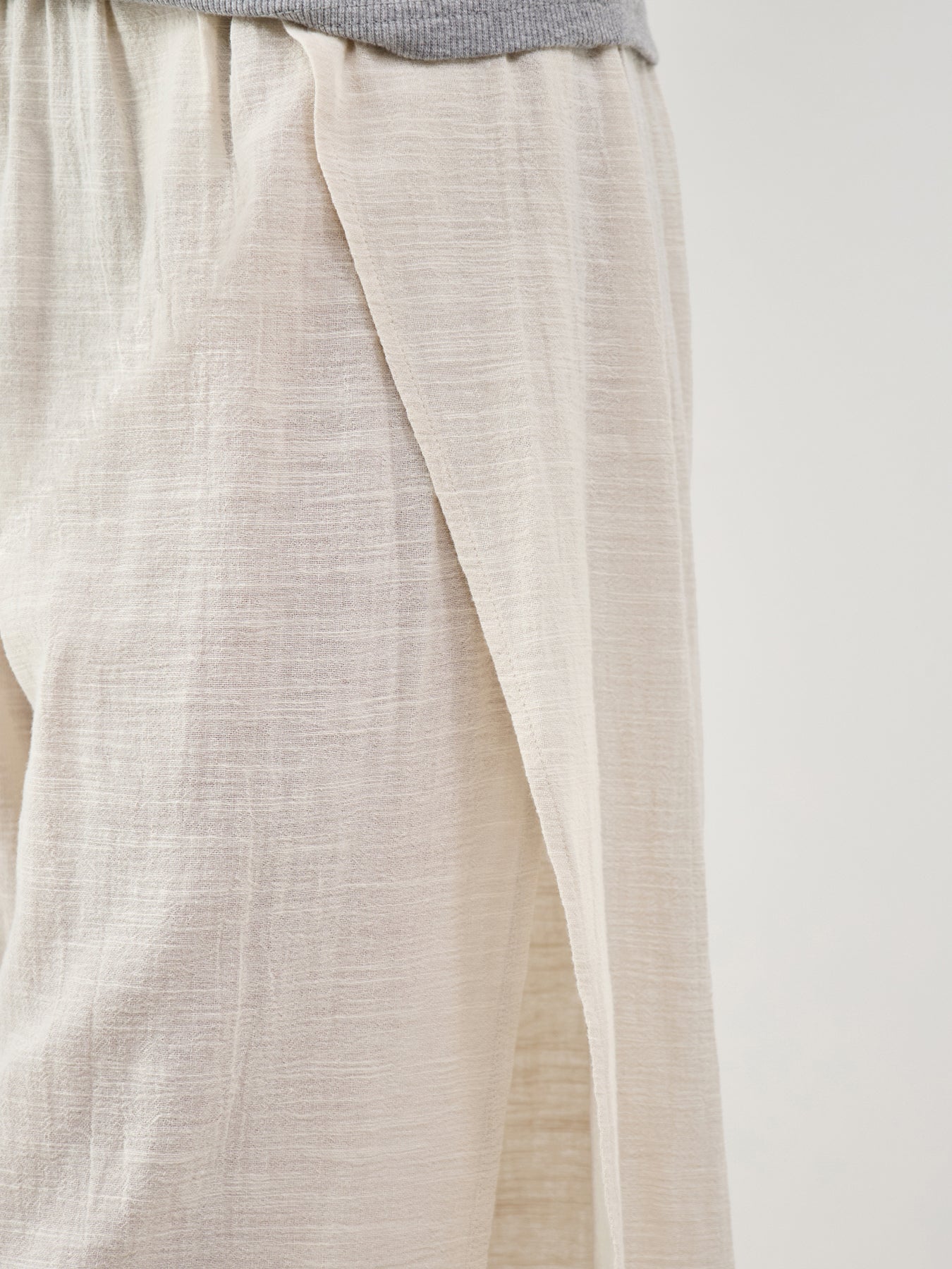 Agnes High Slit Beach Trousers Beige - Image 3