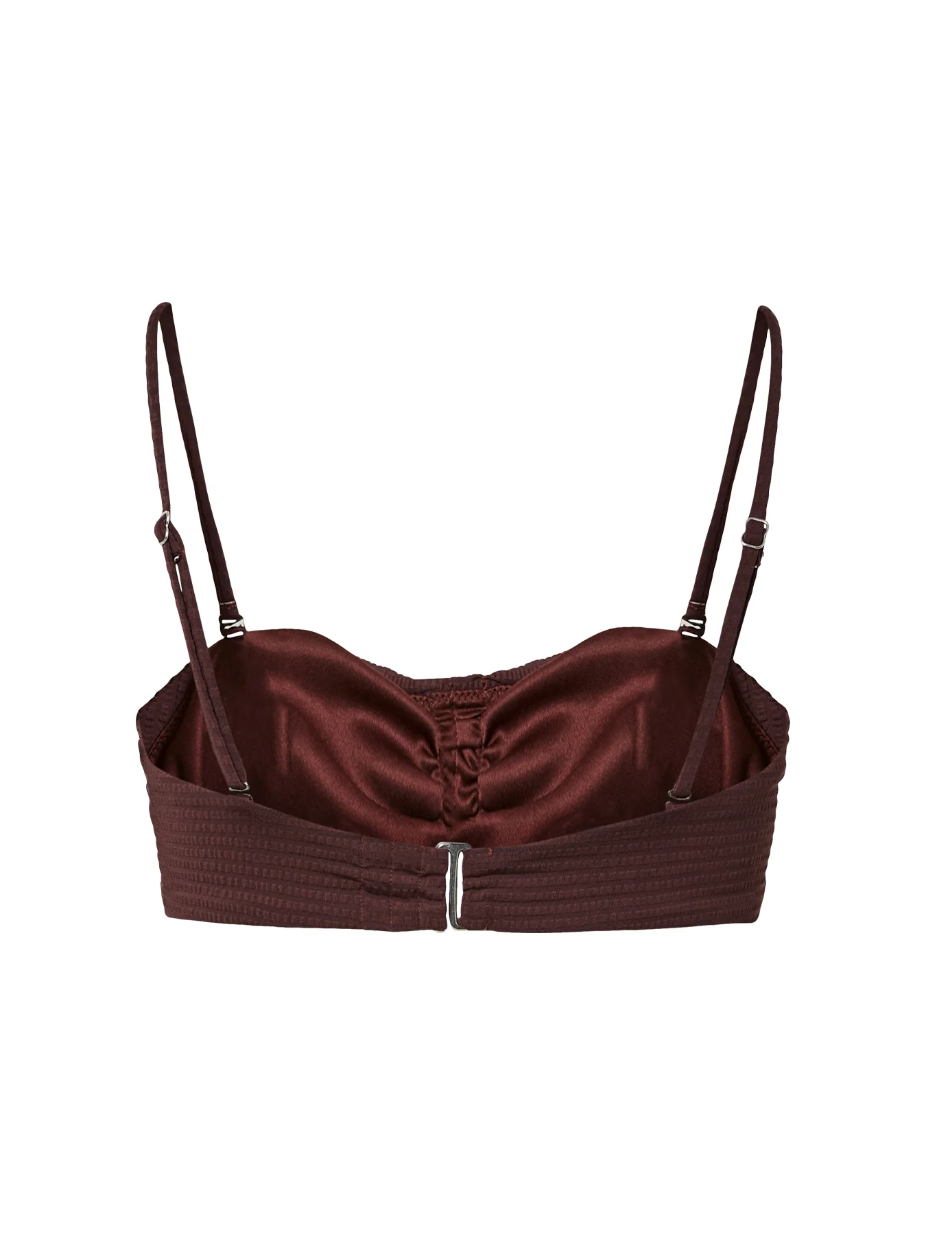 Kaya Seersucker Bikini Top Brown - Image 2