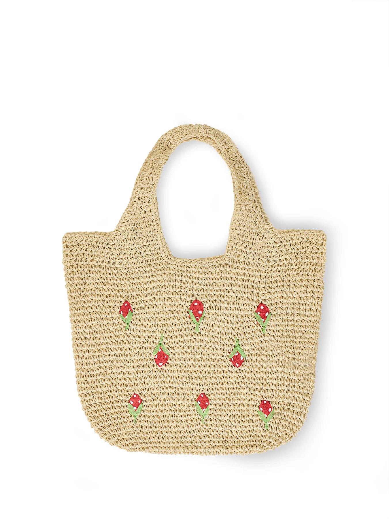 Pckelly Straw Shopper Tote Bag Beige