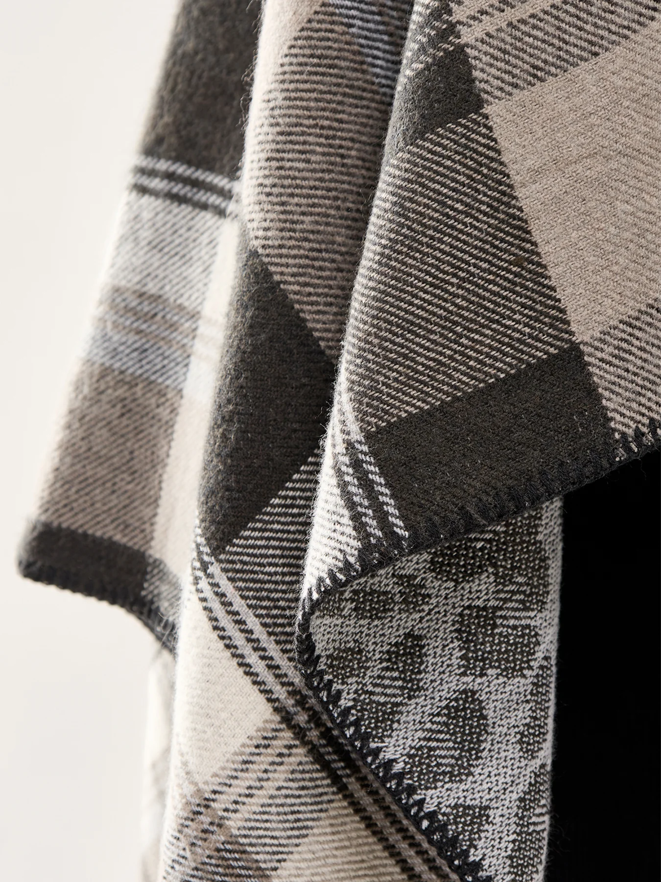 Jalina Reversible Check Poncho Grey - Image 3