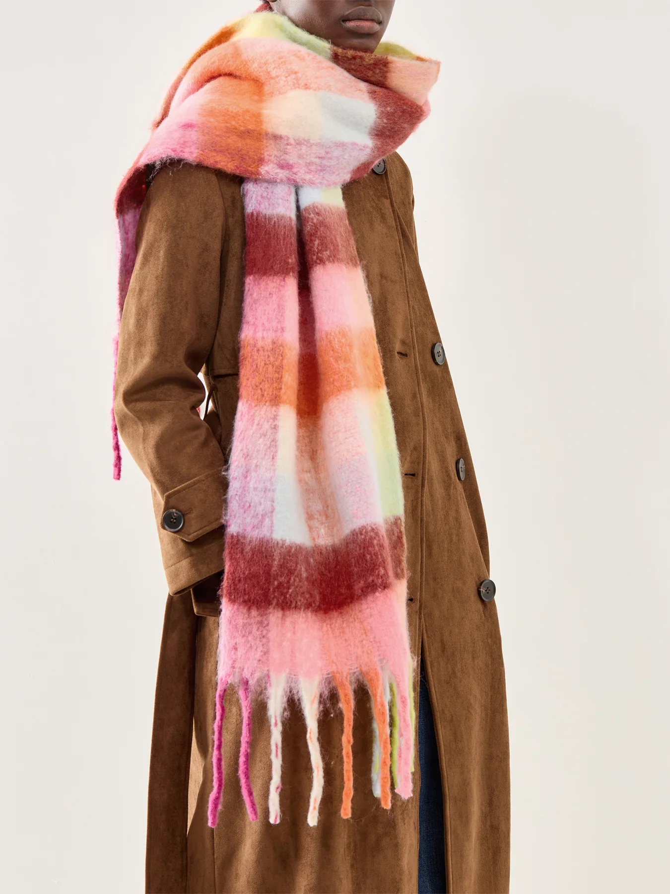 Jikka Check Scarf Orange - Image 2
