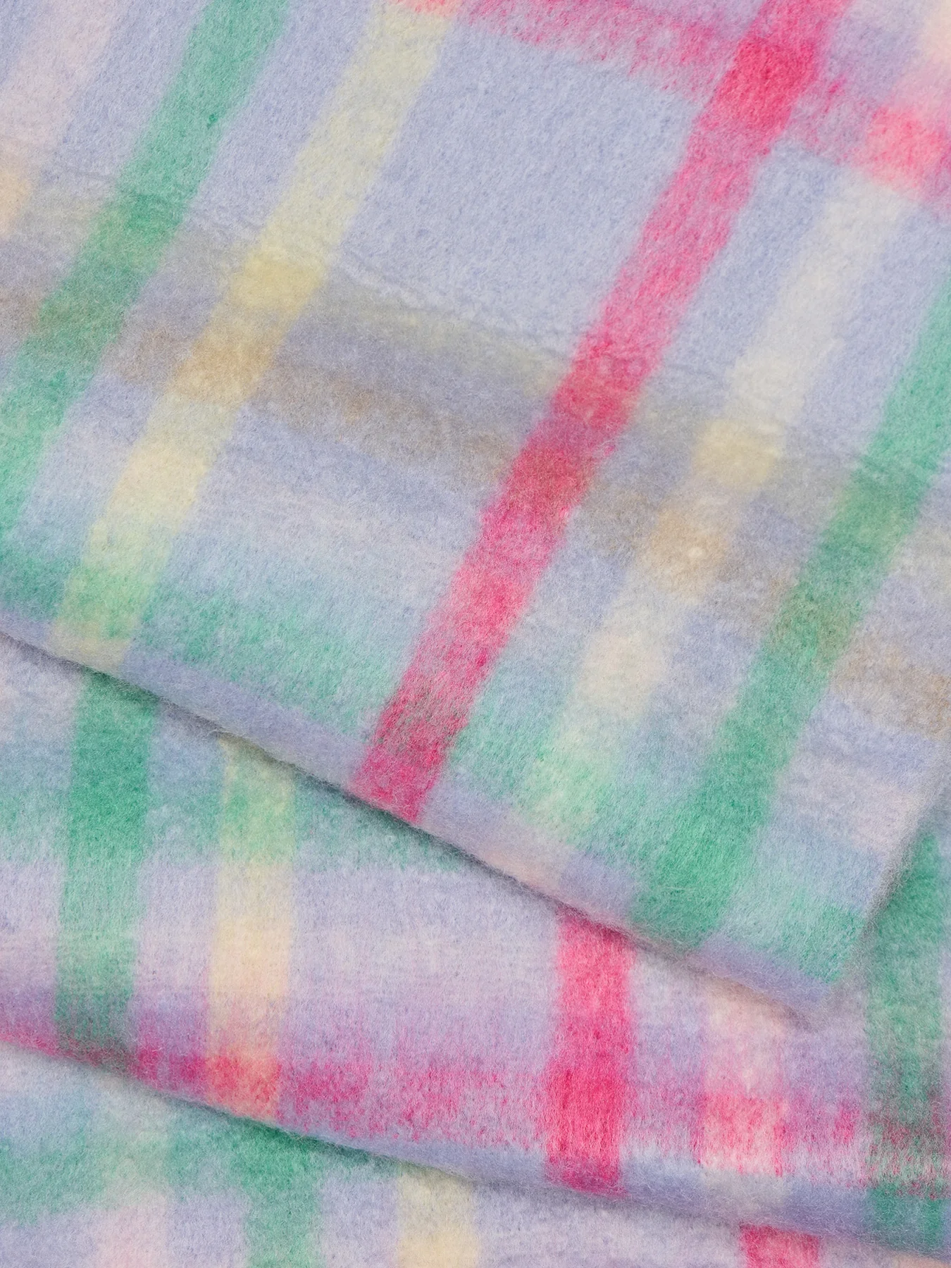 Jill Check Wool Blend Scarf Lilac - Image 3