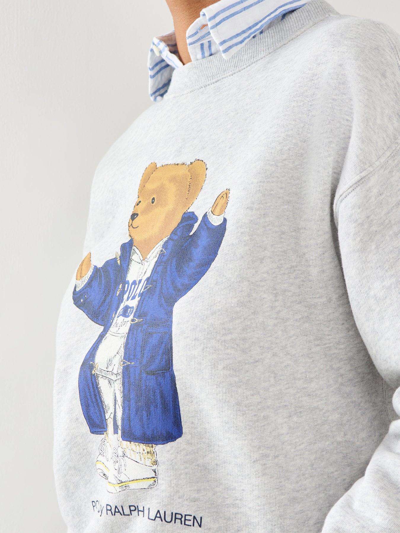Bear Crew Neck Sweatshirt Grey - Image 3