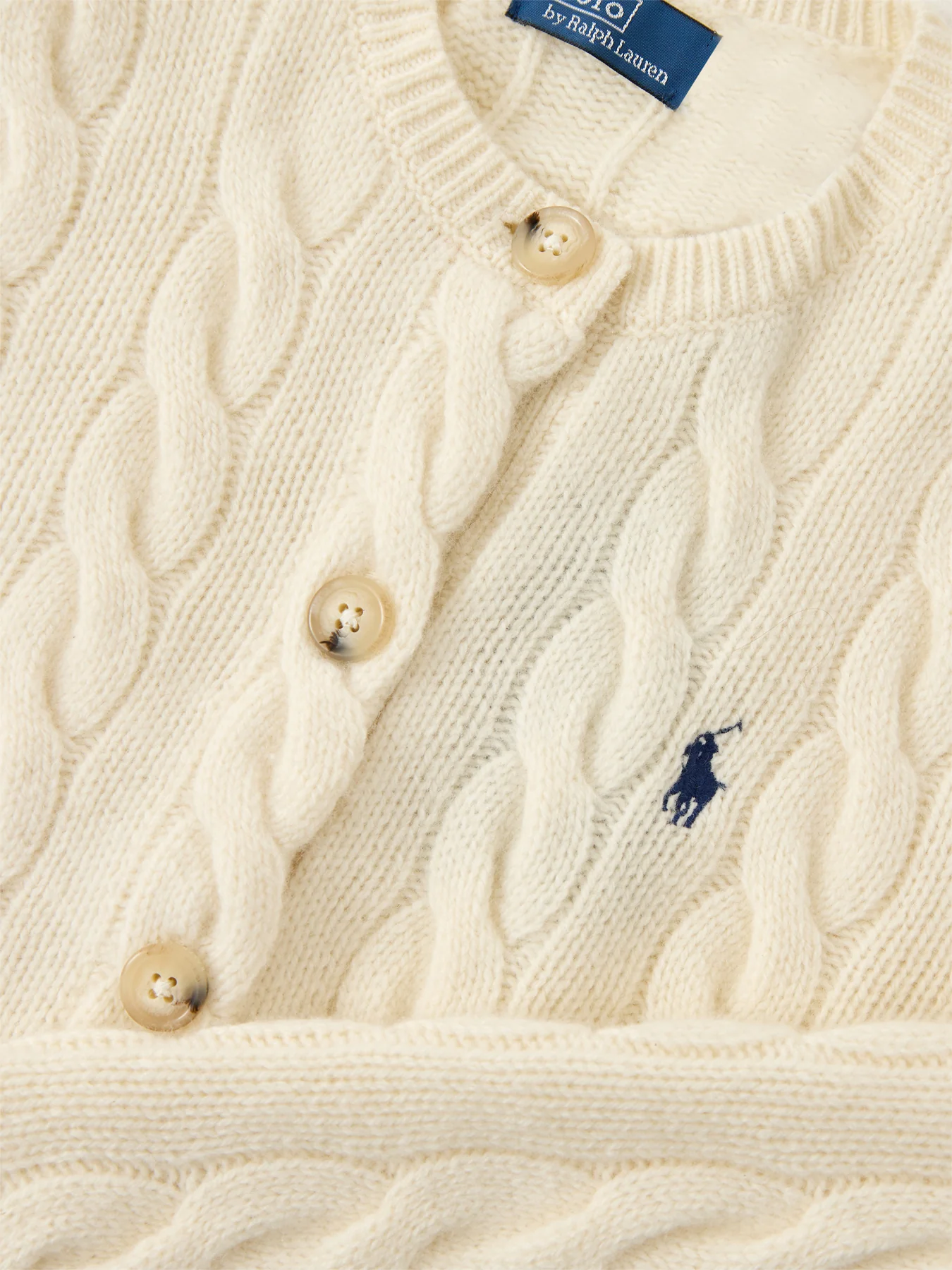 Cable Knit Cardigan Authentic Cream - Image 3