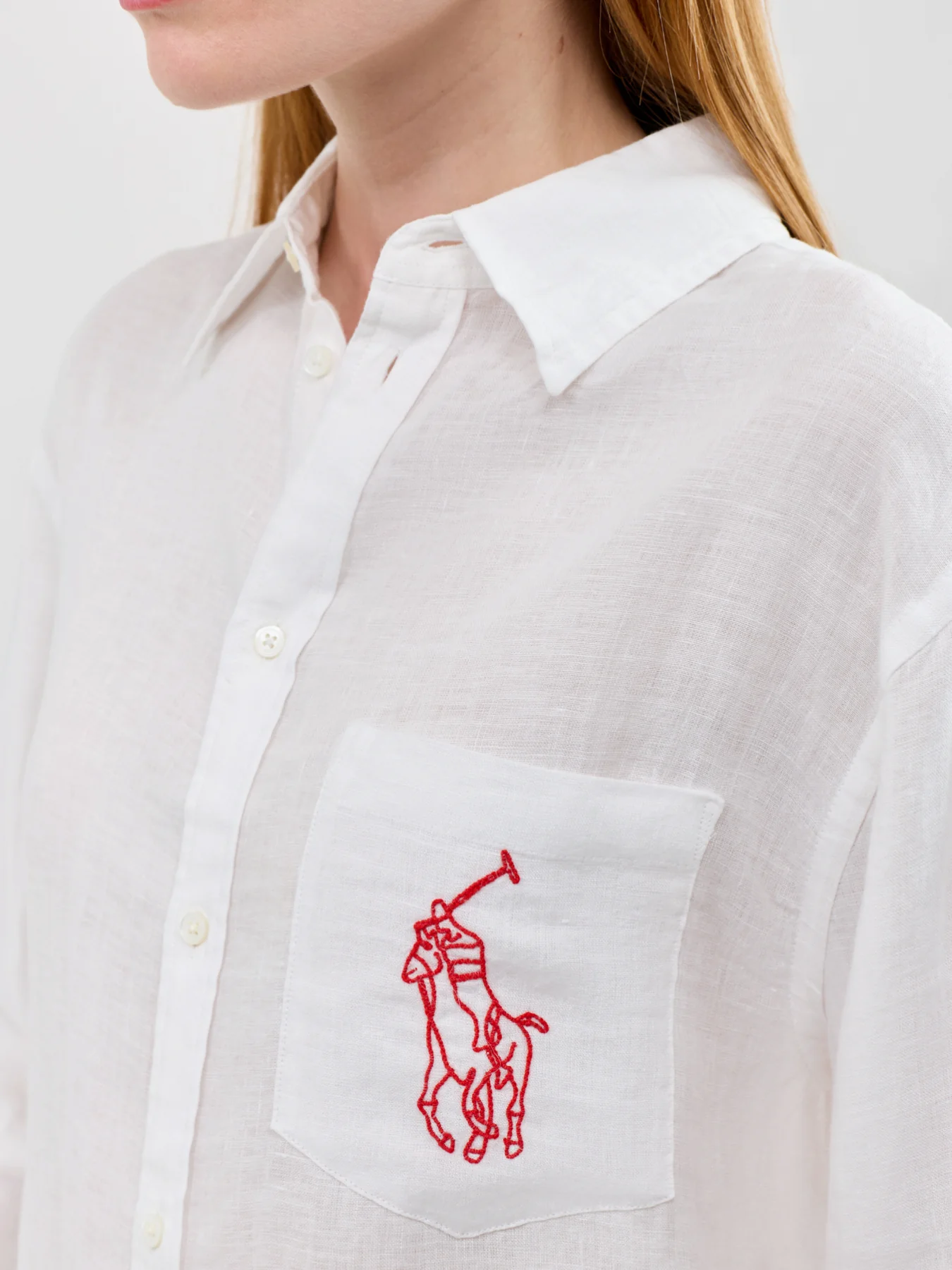 Classic LS Linen Shirt White - Image 3