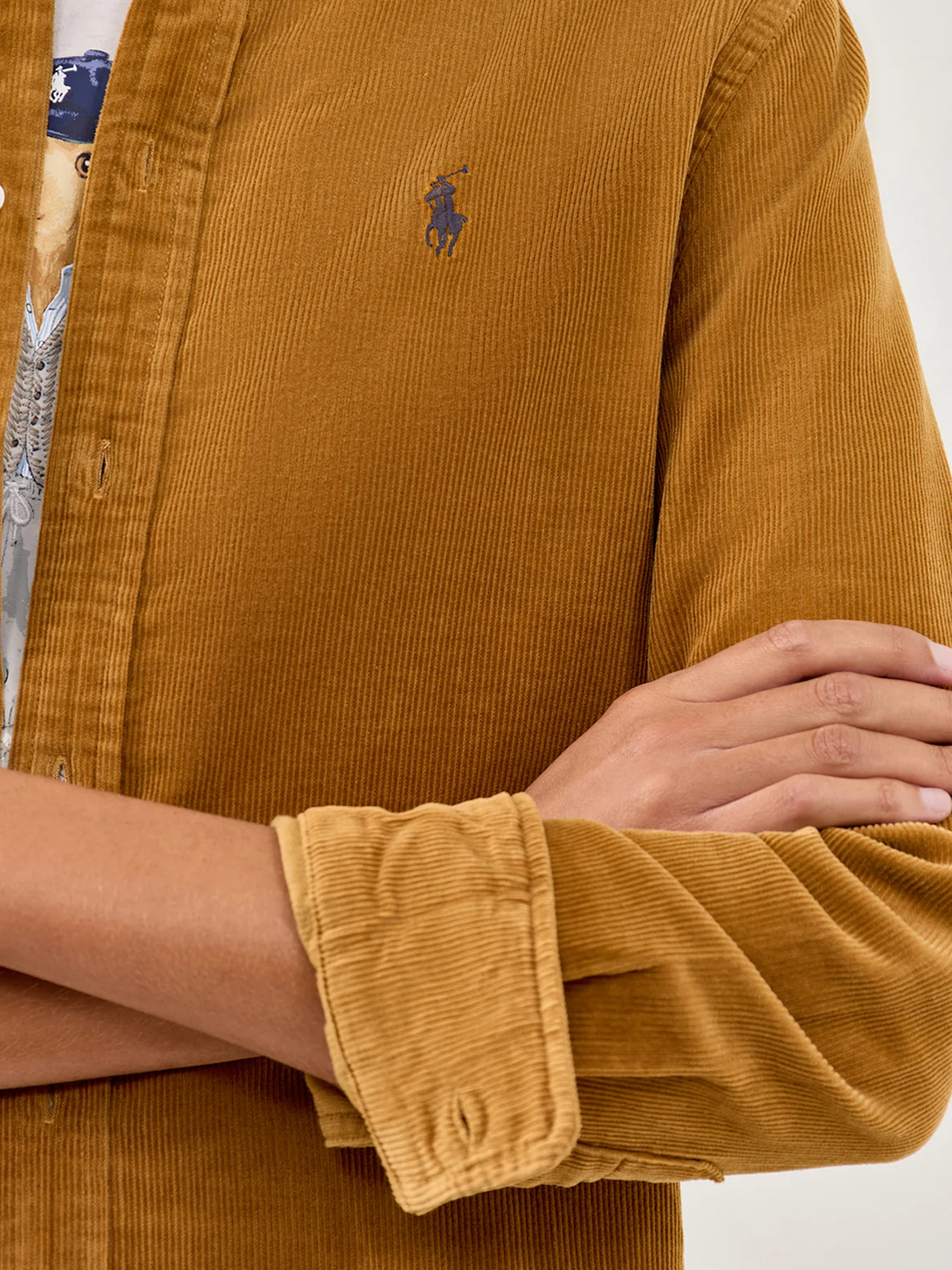 Cord Long Sleeve Shirt Tan - Image 3