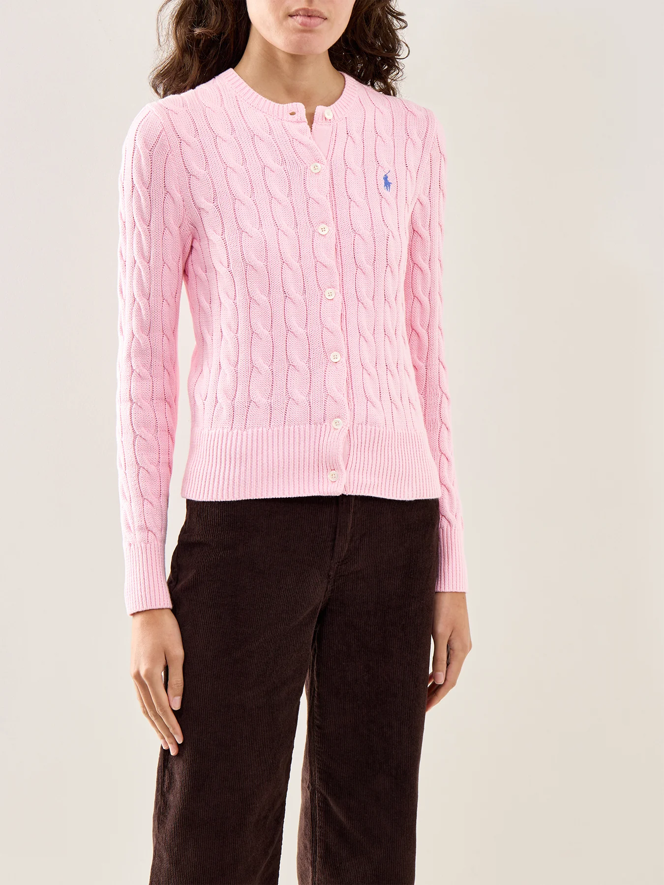 Cotton Cable LS Cardigan Pink - Image 4