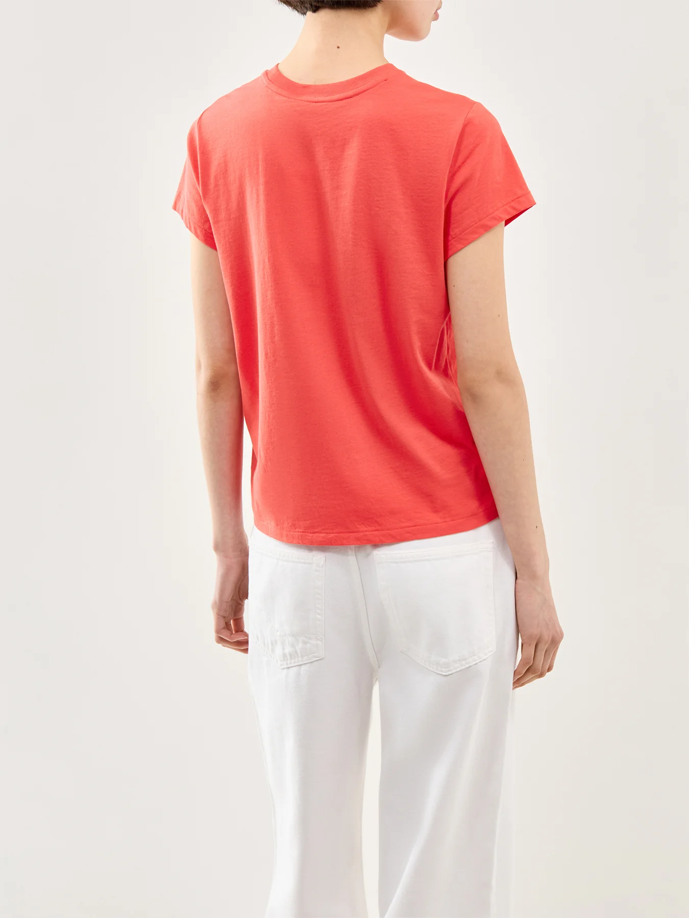 Crew Neck Knit T-Shirt Red - Image 5